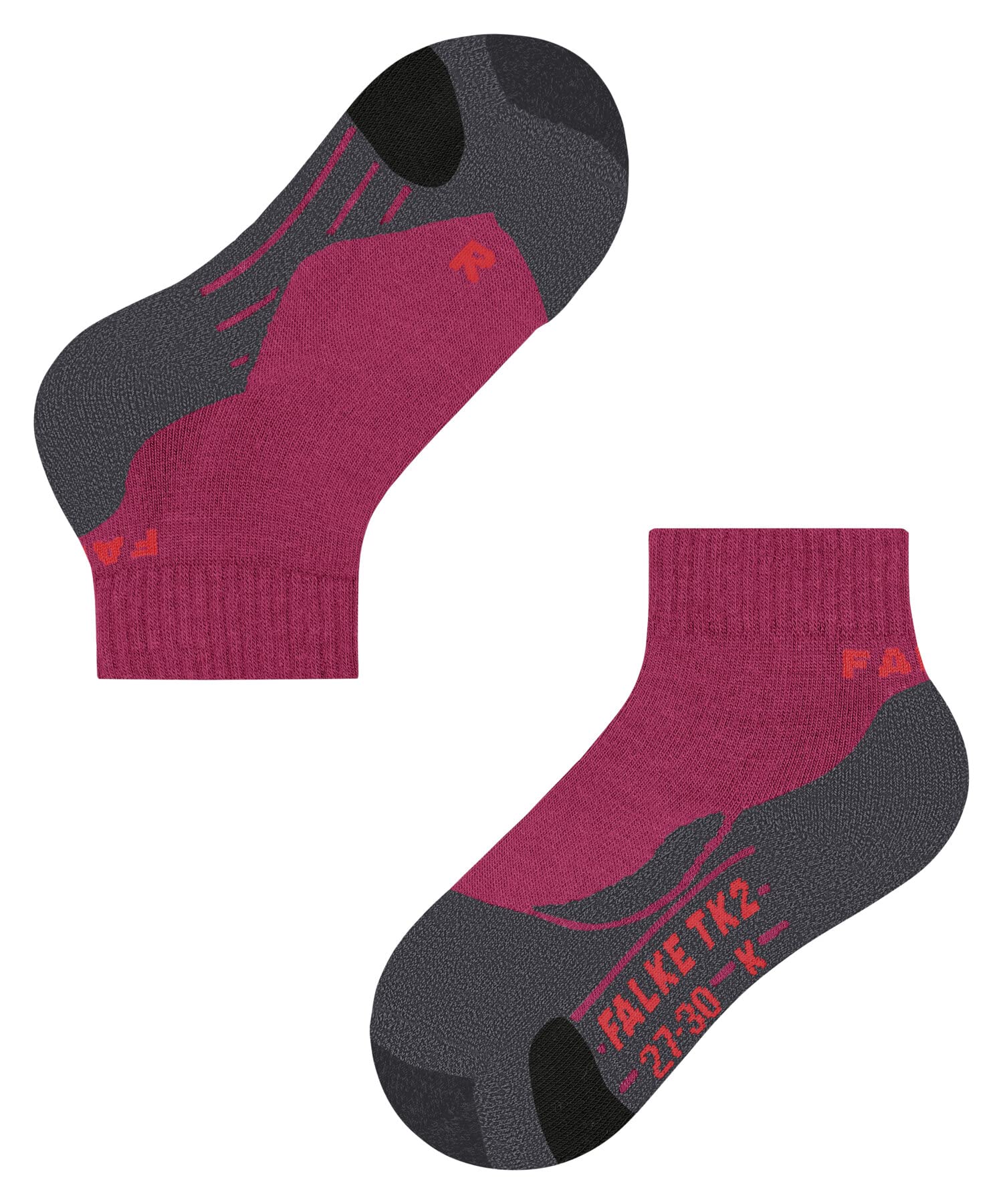 FALKE Unisex Kinder TK2 Short Wandersocken atmungsaktive schnelltrocknende klimaregulierende geruchshemmende Wolle Funktionsmaterial mittelstarke Polsterung kurz antiblasen Trekkingsocken 1 Paar