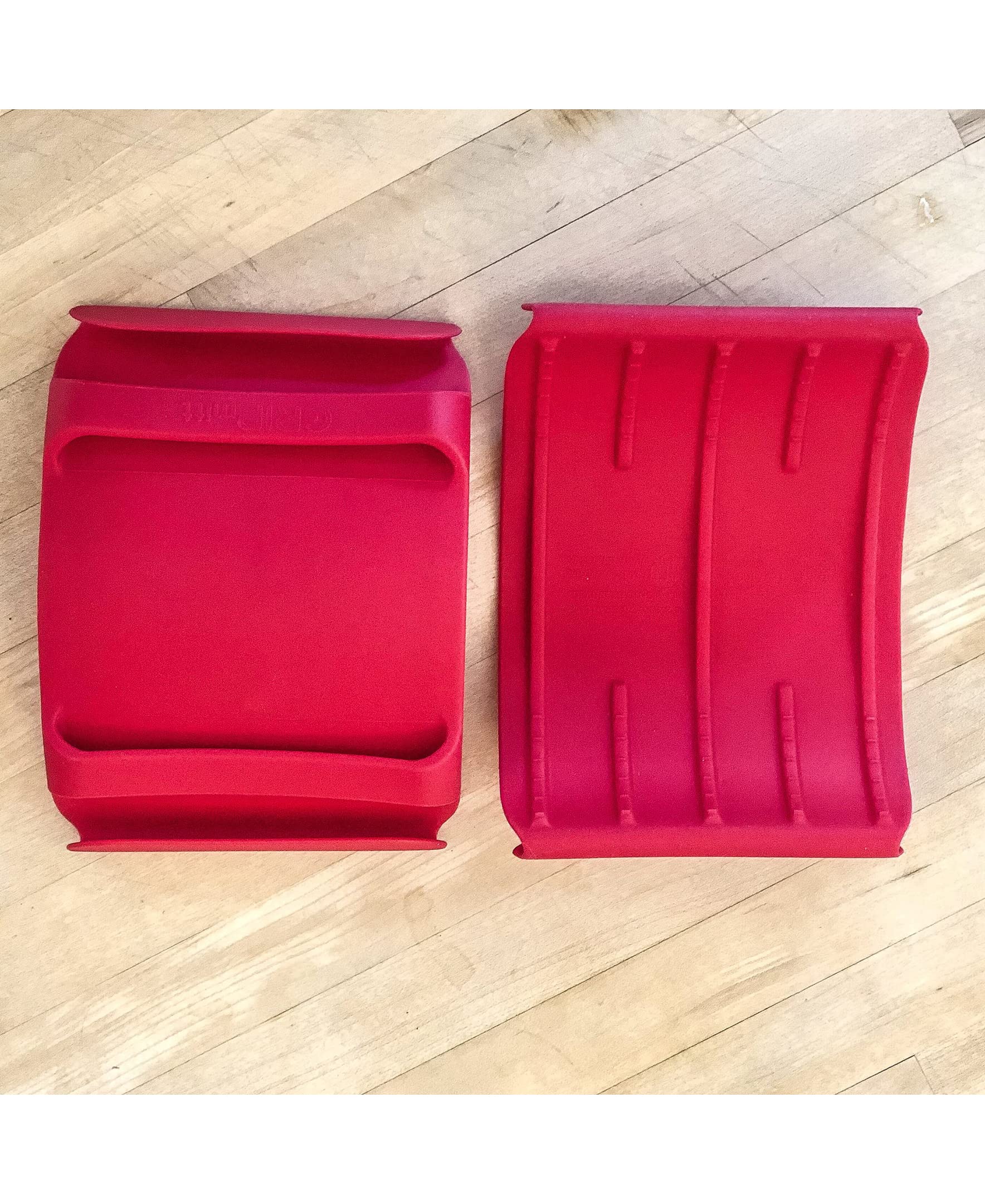 Juego de 2 manoplas de cocina de silicona (mediano/grande, rojo)