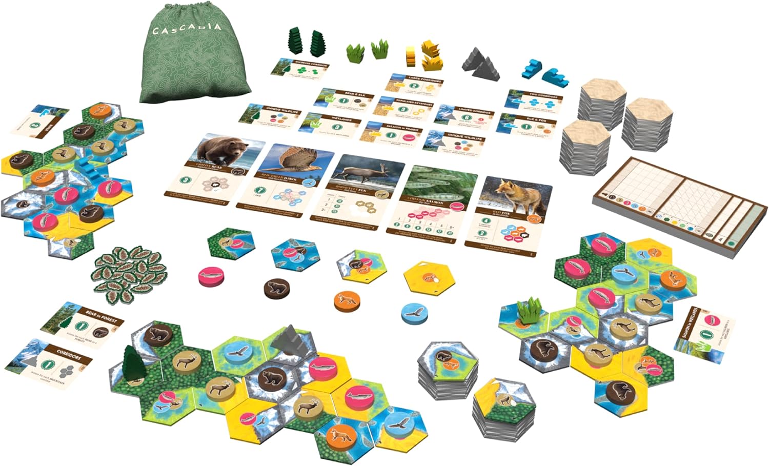 AEG & Flatout Games | Cascadia: Landmarks - Expansion for Award-Winning Board Game, Cascadia | Easy to Learn | Quick to Play | Ages 10+ | Adds 5th & 6th player
