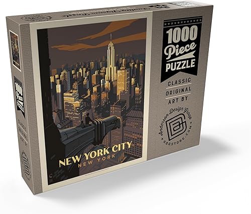 Miniatura 2 de New York City Eagle's View, Vintage Poster - Rompecabezas prémium de 1000 piezas para adultos