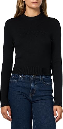 HUGO, Retro Logo Sweater, Black Gloss, M