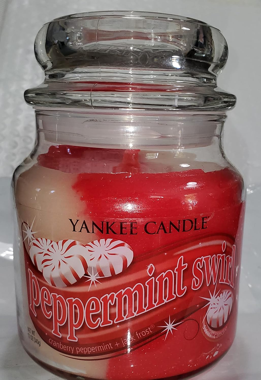 Yankee Candle 12 oz Swirl Candle PEPPERMINT SWIRLS a