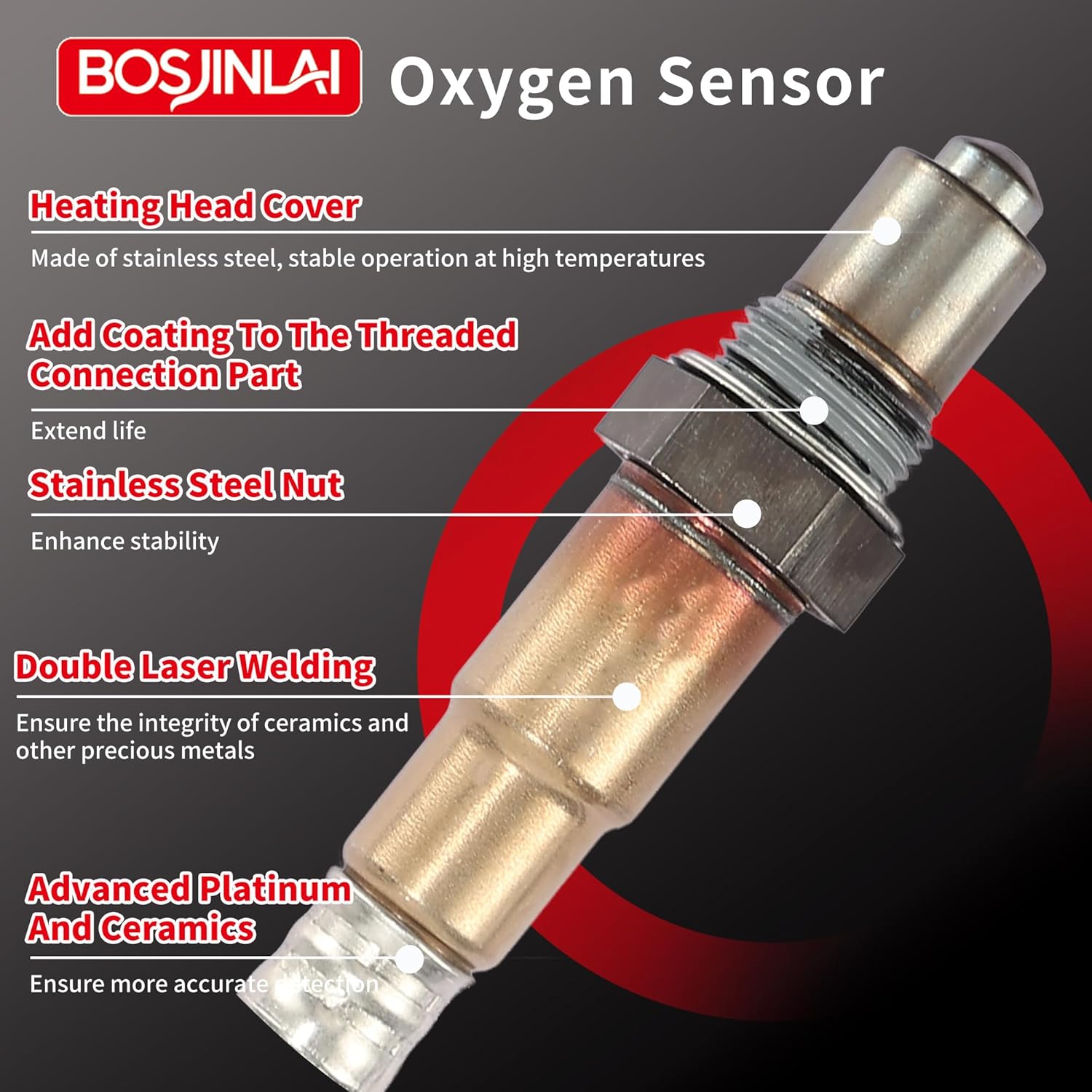 O2 Oxygen Sensor Upstream for Hyundai Elantra Coupe GT Kona Sonata Tucson Veloster 1.8L 2.0L 2011-2021, for Kia Forte Koup Forte5 Optima Seltos Soul 2.0L 2012-2024 1Pc