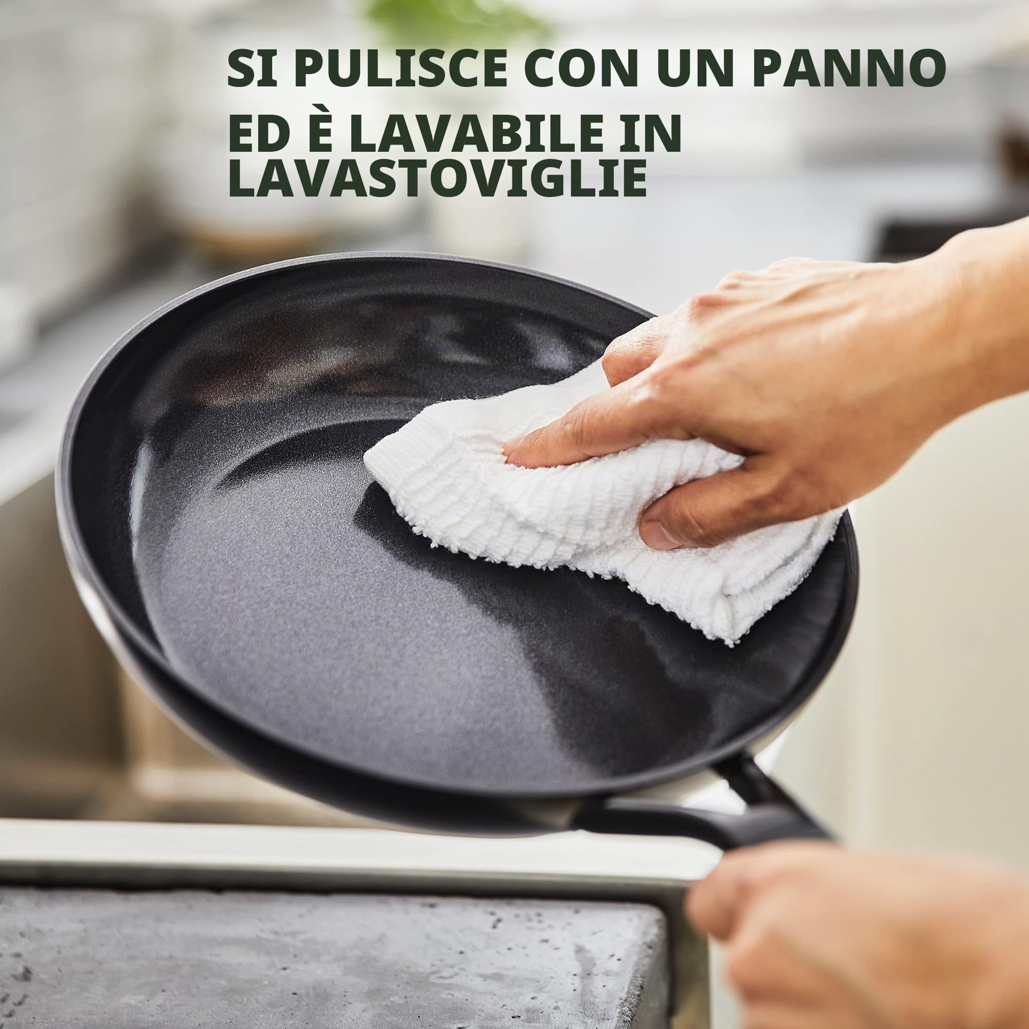 GreenPan SmartShape Padella Wok in Ceramica Sana Antiaderente da 28 cm, Senza PFAS, Adatto all'Induzione, Sicuro al Forno, Lavabile in Lavastoviglie, Nero