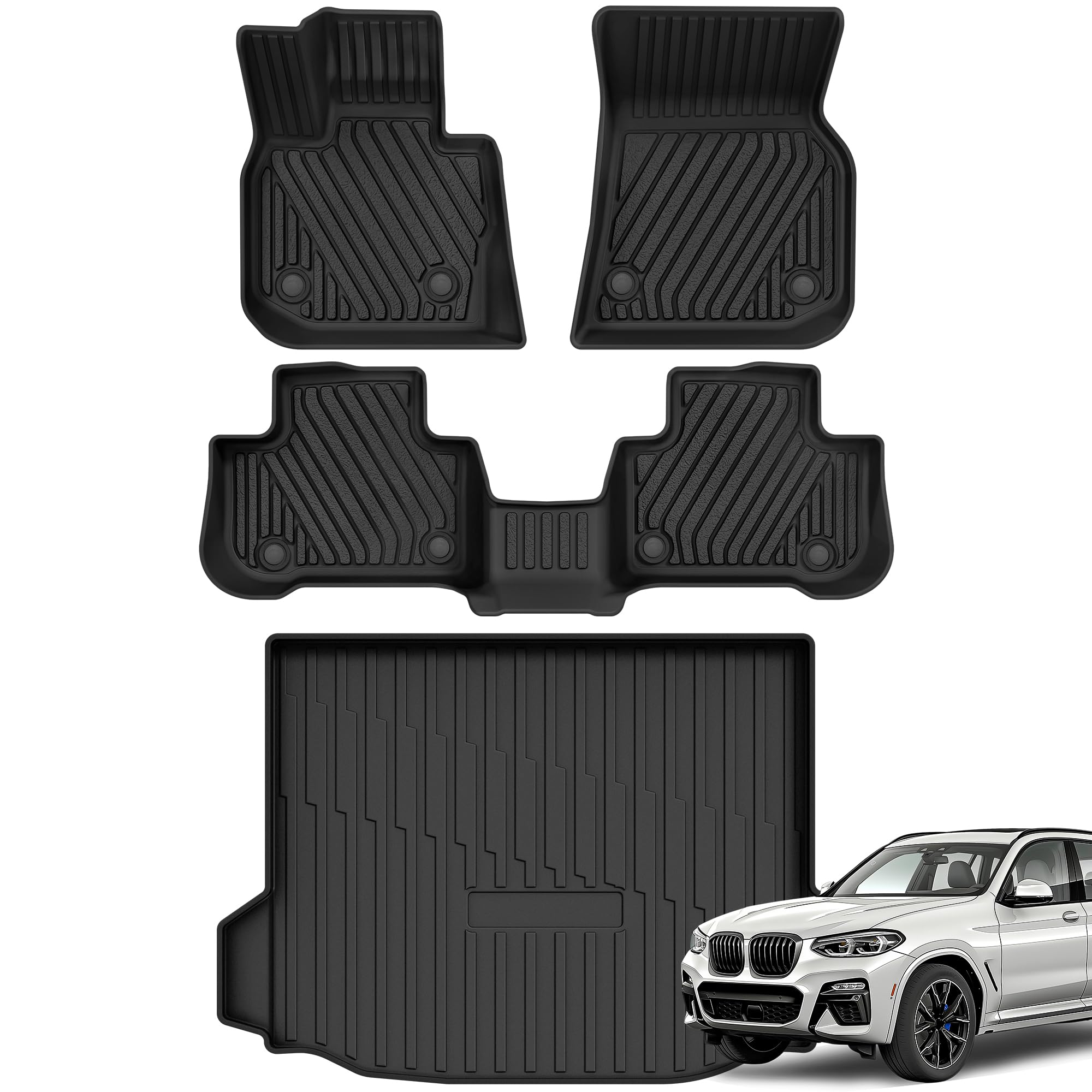 Amazon.com: AUTOSAVER88 Floor Mats Set for BMW X3 2018-2024, 1st & 2nd ...