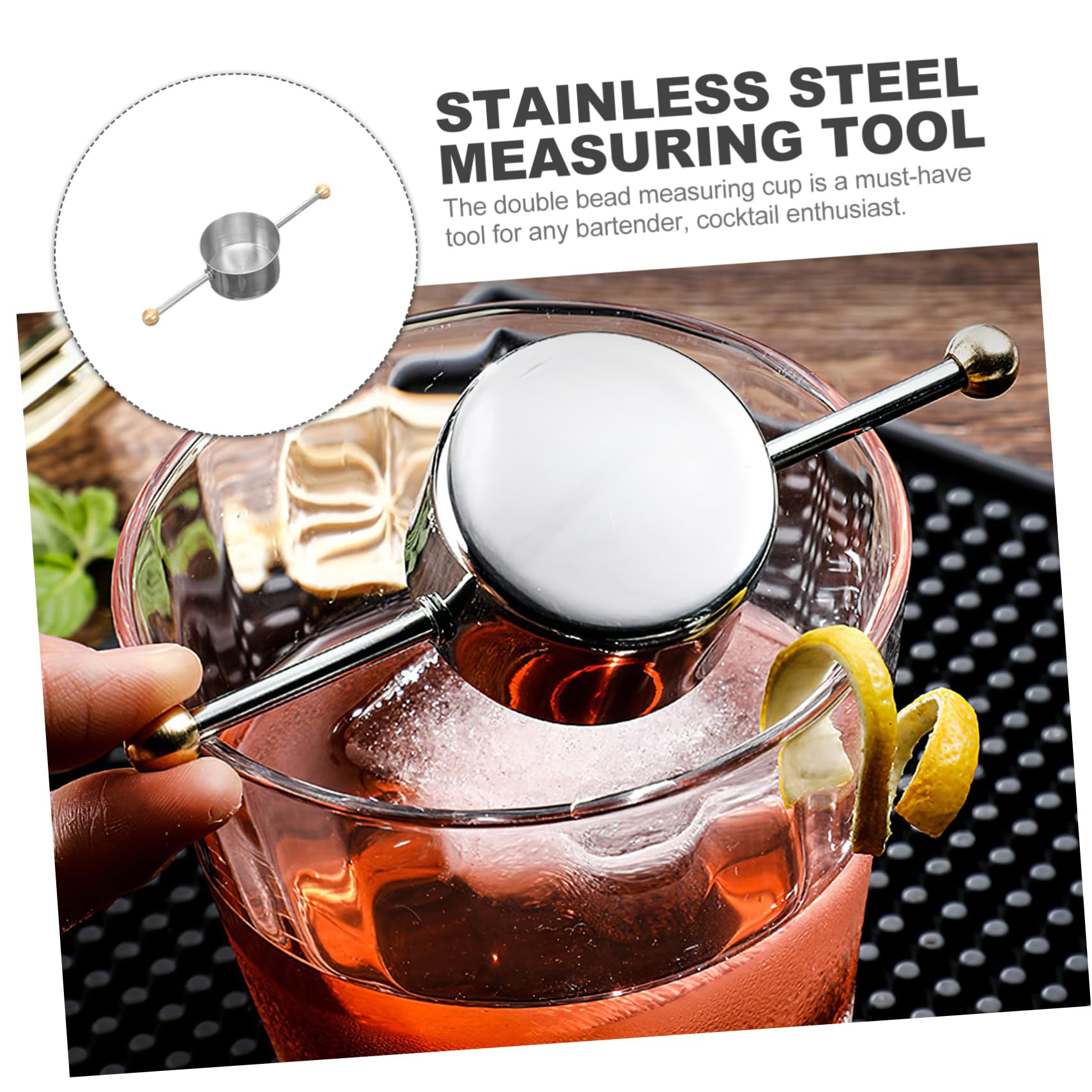 PRETYZOOM Cocktail Shaker Jigger Double Jigger Handle Measuring Cup Dispenser Cup Device Stainless Steel