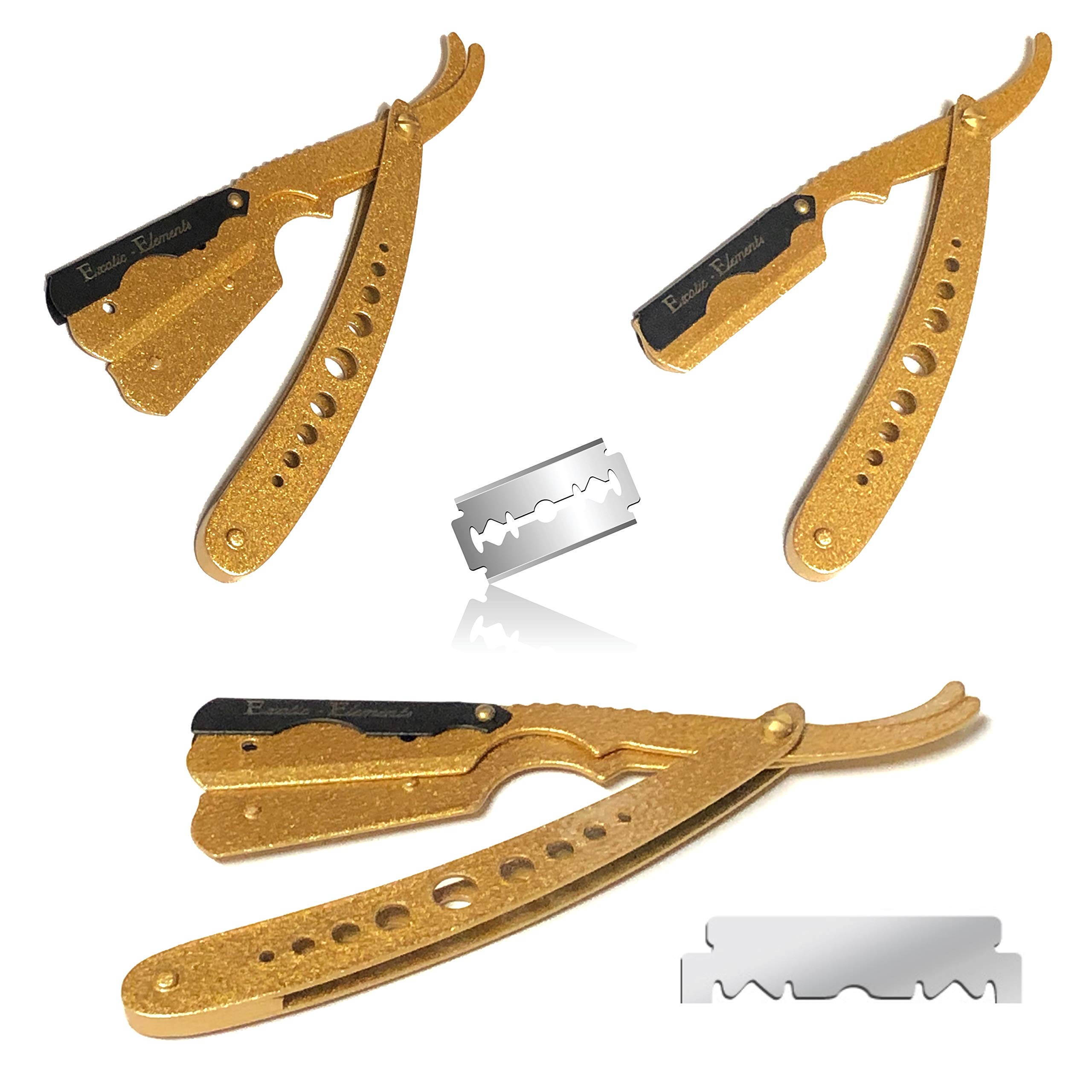 Black And Gold Stainless Steel Finished With an Amazing Design All Purpose Shaving Razor - Professional Barbershop/Barber and Personal Use Straight Edge Razor Cut Throat Knife