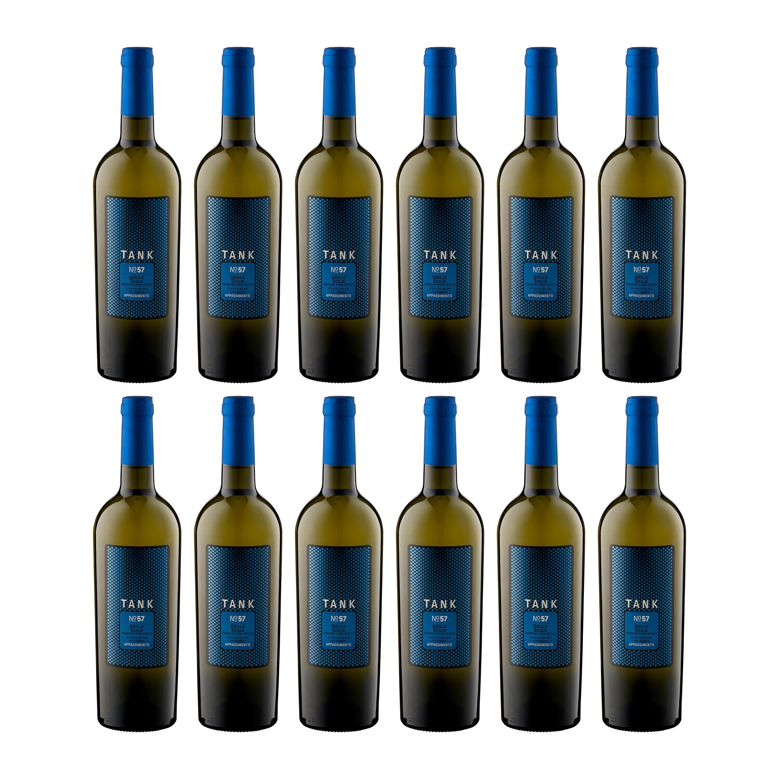 CAMIVINI S.P.A. TANK 57 Grillo DOC Sicilia Appassimento Weisswein Weiss trocken Italien inkl. FeinWert E-Book (12 x 0.75 l)