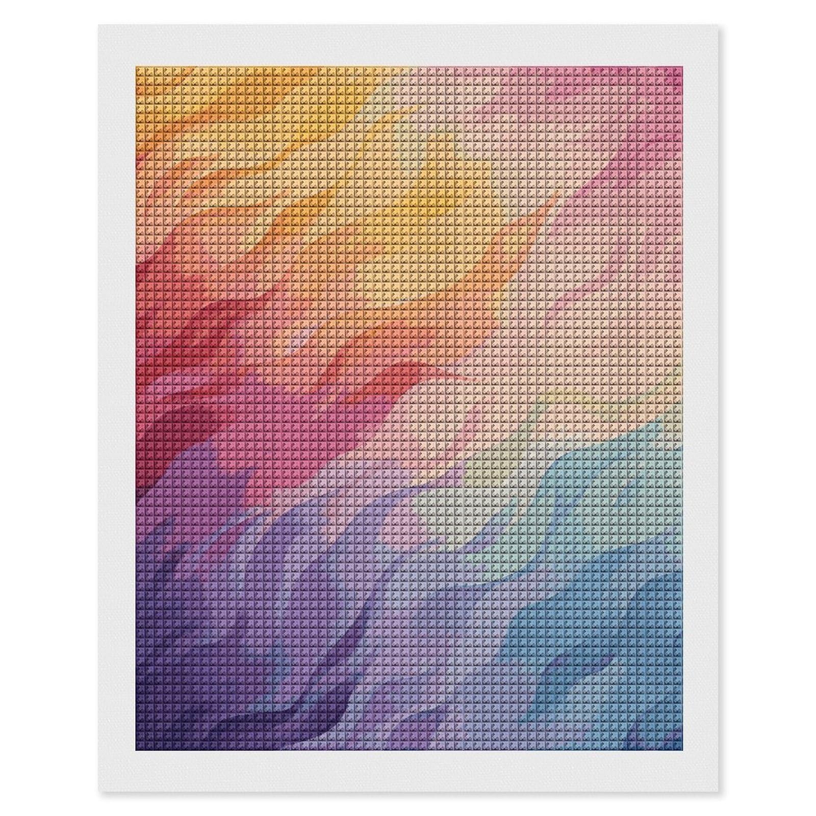 FodPand Rainbow 5D Diamond Painting Kits for Adults Beginners Full Drill Square Diamond Dots Pictures Gem Art Supplies for Home Wall Room Decoration DIY Craft Set Gift 16x20
