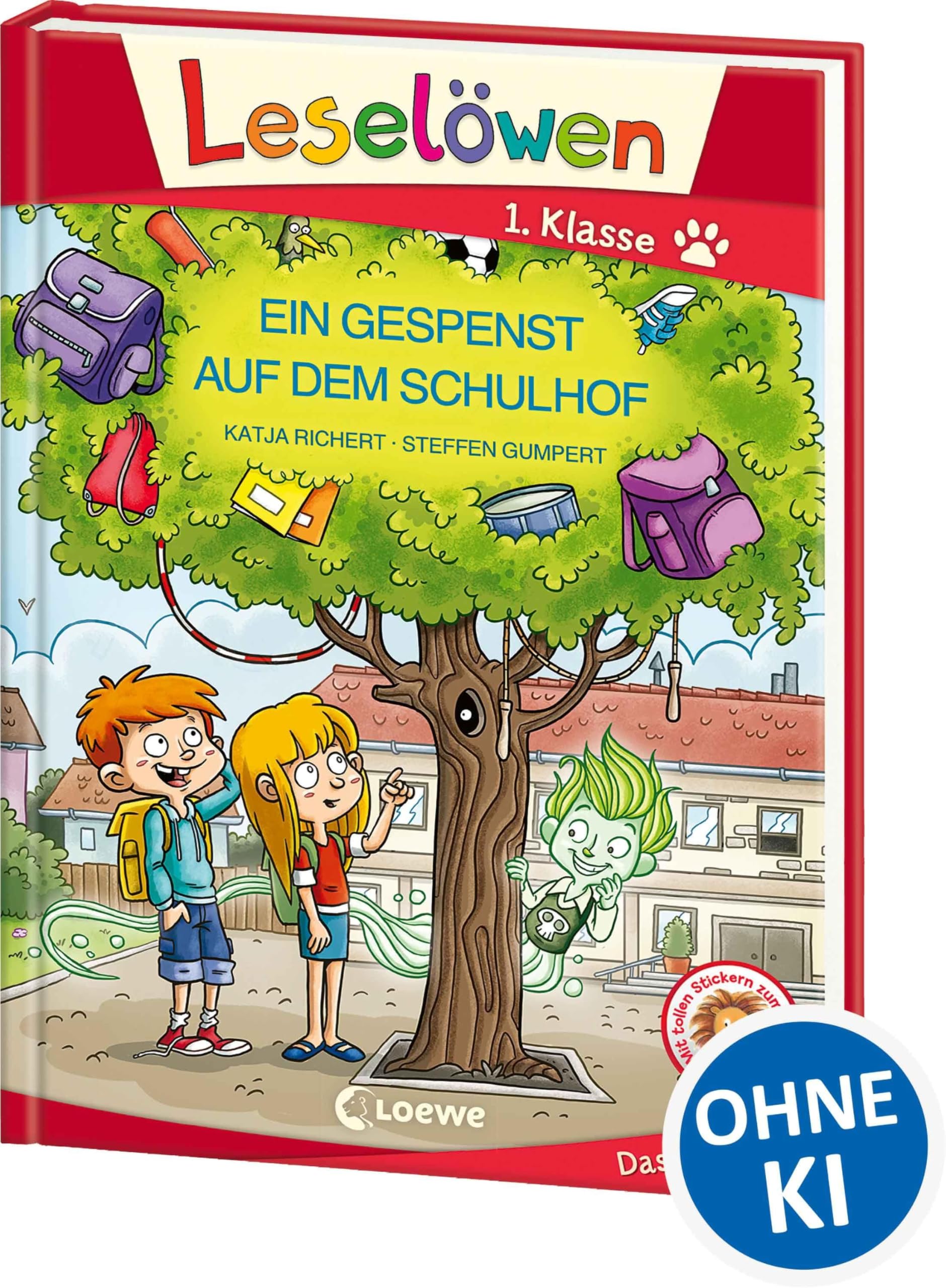 Leselöwen 1. Klasse - Ein Gespenst auf dem Schulhof: Erstlesebuch für Kinder ab 6 Jahre - Großbuchstabenausgabe