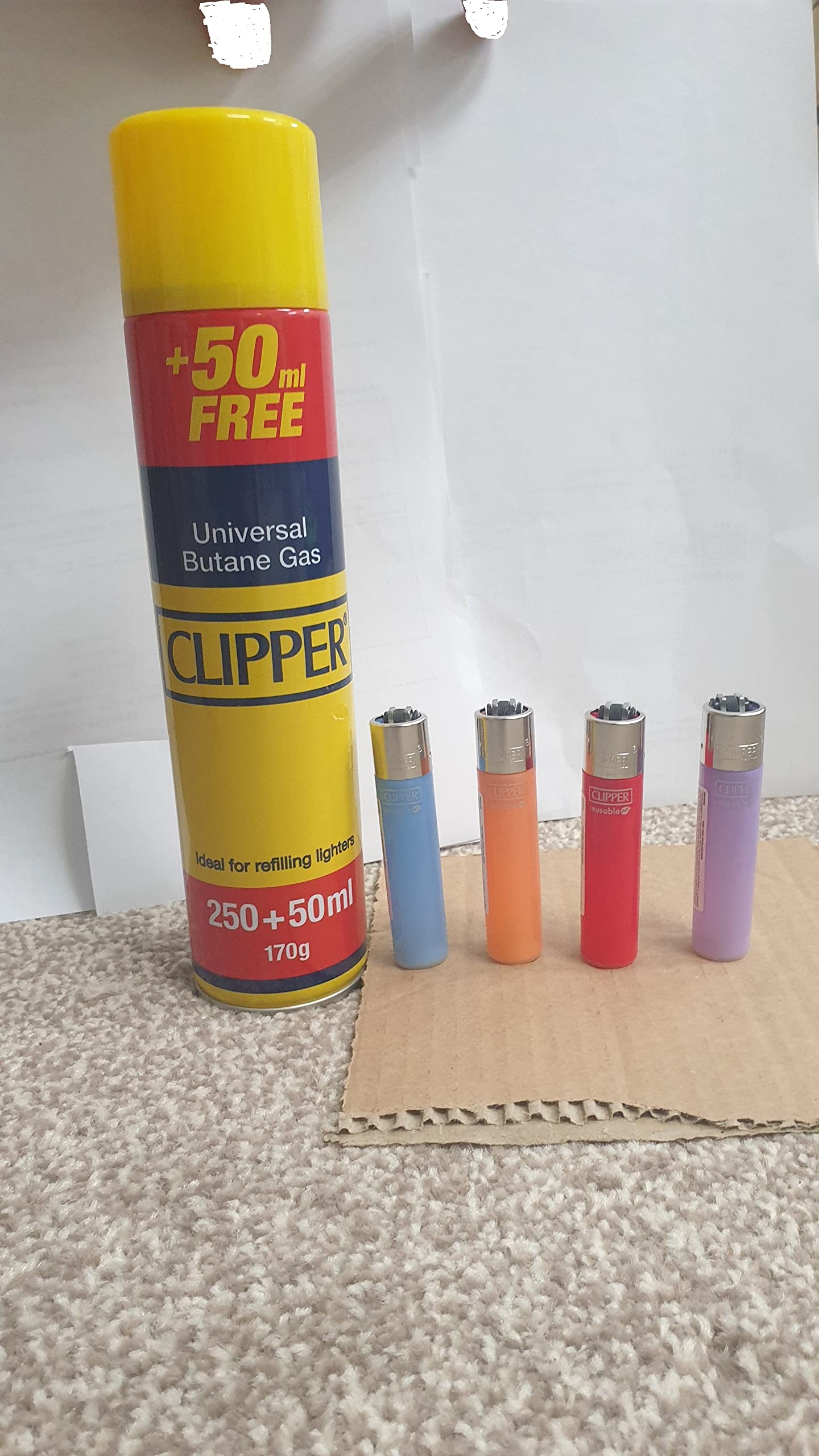 4 x Regular MAXI Size Coloured Clear See Clipper Lighters ASSORTED COLOUR + PLUS CLIPPER Universal Lighter Fuel Fluid Refill 300ML X 1 BOTTLE CLIPPER LIGHTER Refiller
