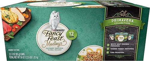 Purina Fancy Feast Paquete variado de alimentos húmedos para gatos colección Medleys Primavera - 2 paquetes de 12 3 onzas Latas