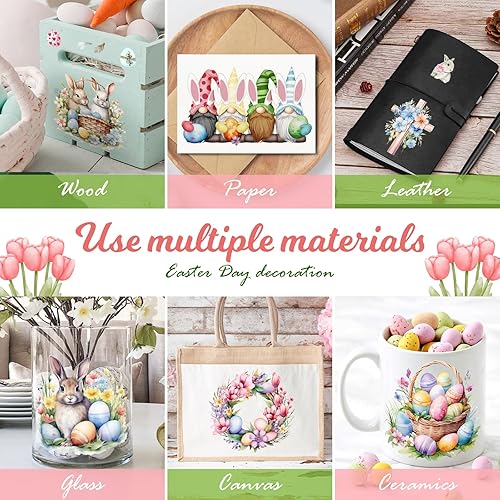 Miniatura 6 de Cysincos Pegatinas de transferencia para manualidades y muebles, calcomanías de transferencia para planchar para suministros de madera para