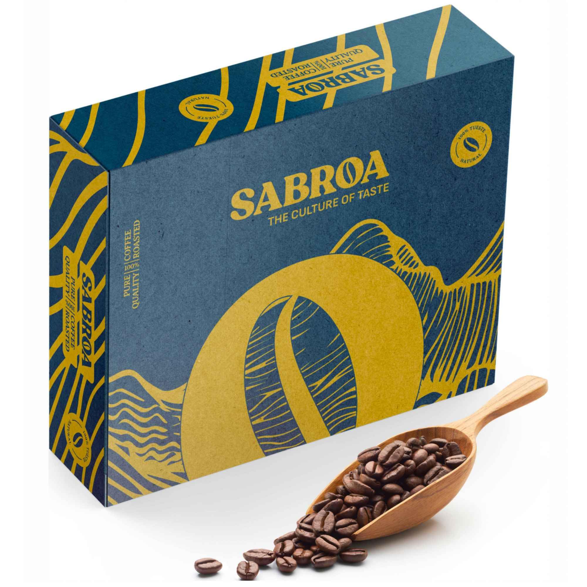 Cafe en Grano Natural de Especialidad 100% Arabica Tueste Natural y Artesanal con Sabor Intenso Acidez Equilibrada para Todas las Cafeteras 250g Gran altitud Origen Brasil - SABROA