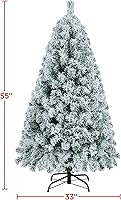 Vista 119 de Yaheetech Árbol de Navidad artificial preiluminado de 4.5 pies con luces blancas cálidas incandescentes, árbol de Navidad preiluminado completo