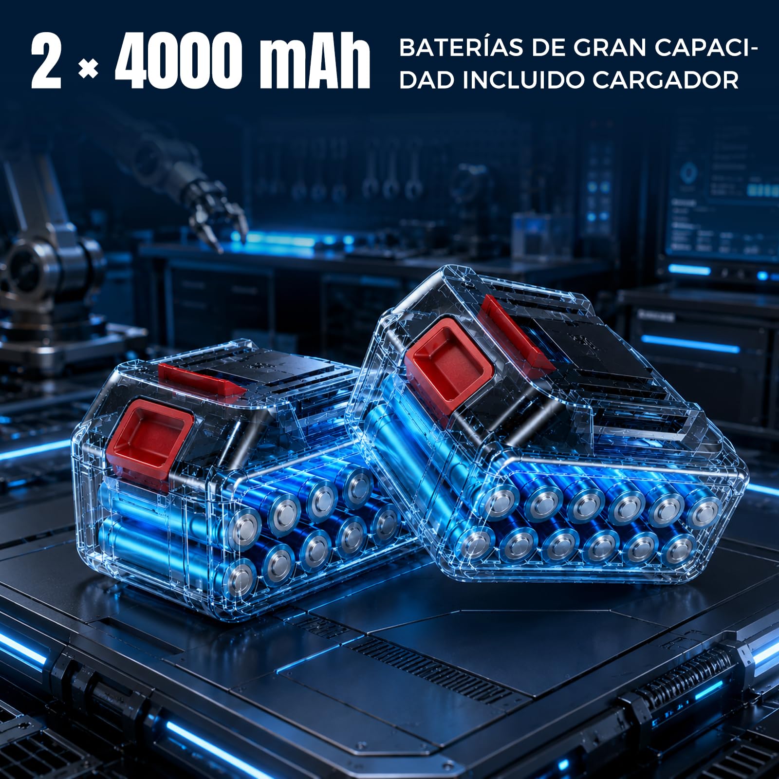 Cosedora de Sacos a Batería Brushless, Máquina de Coser Sacos Portátil 18V Compatible con Batería Makita 18V, Selladora Eléctrica para Sacos Tejidos Sacos de Arena, Incluye 2x4.0Ah Baterías