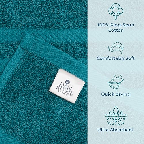 Miniatura 3 de DAN RIVER Juego de 2 toallas de baño de 550 GSM, ultra suaves y altamente absorbentes, 100% algodón, toallas de baño grandes para baño, hogar,