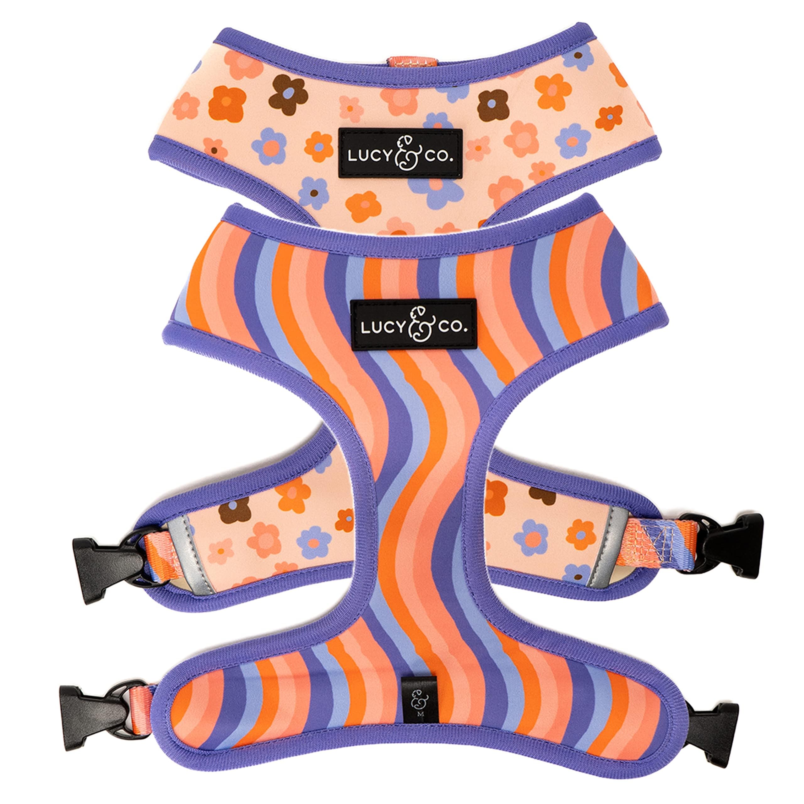 Red Dingo Flamingo Turquoise Dog Harness