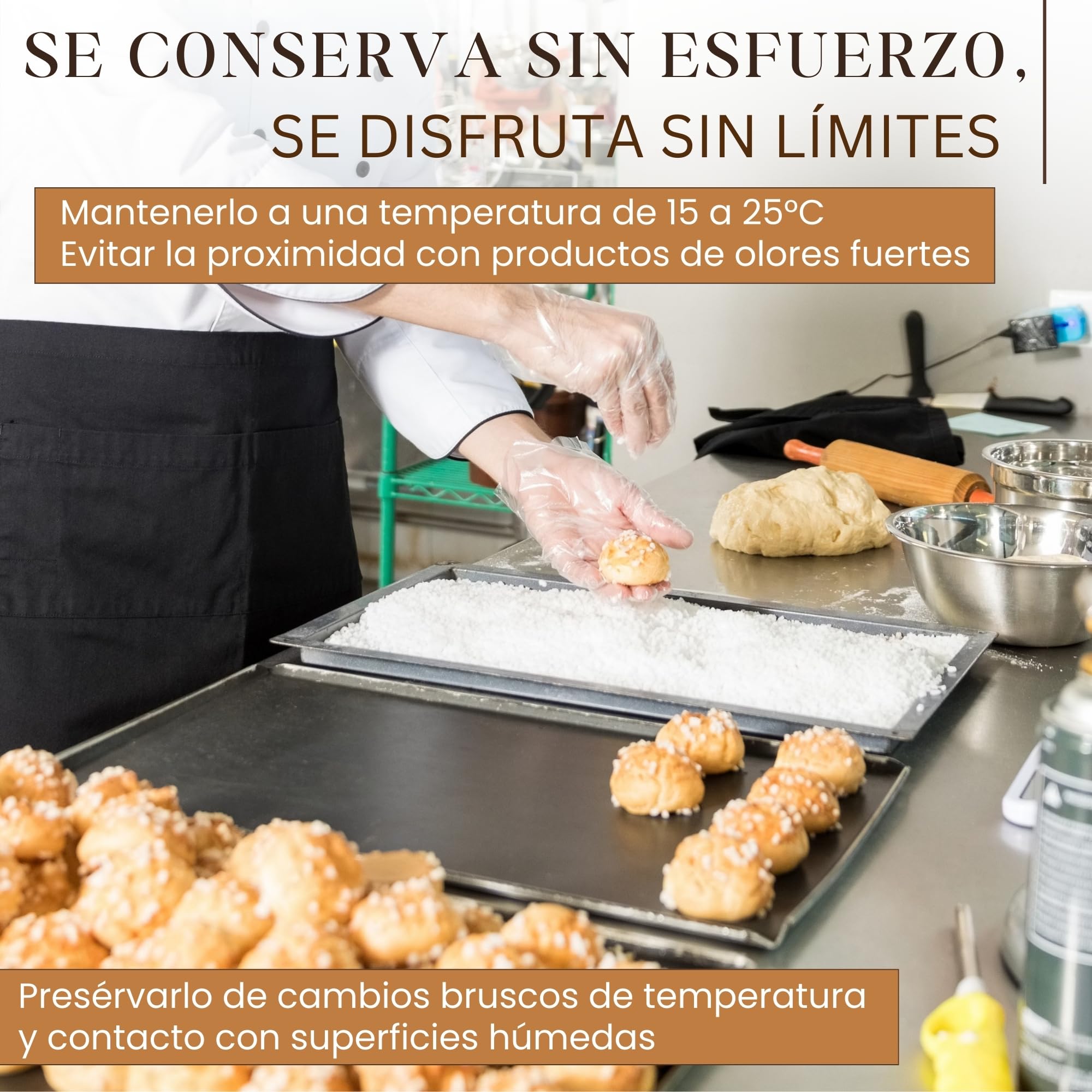 Azúcar Perlado 750g | Azúcar Perlado para Gofres, Roscón de reyes, Repostería y Decoración | Ideal para uso profesional