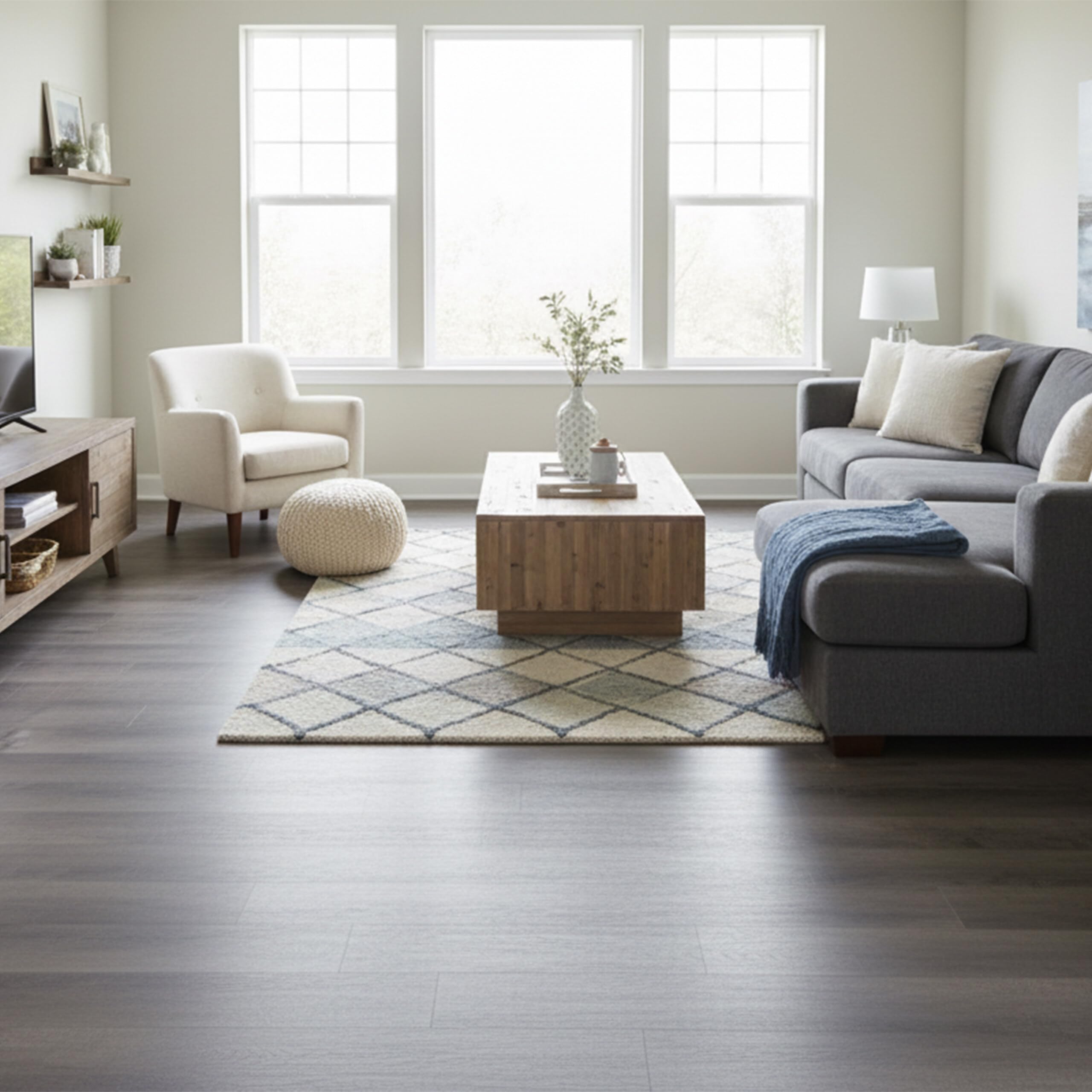 Revêtement de Sol PVC Relaxdays Autocollant, 5 m²/36 pièces, Bois, Salle de Bain, Cuisine, Dalles 91 x 15 cm, Gris foncé