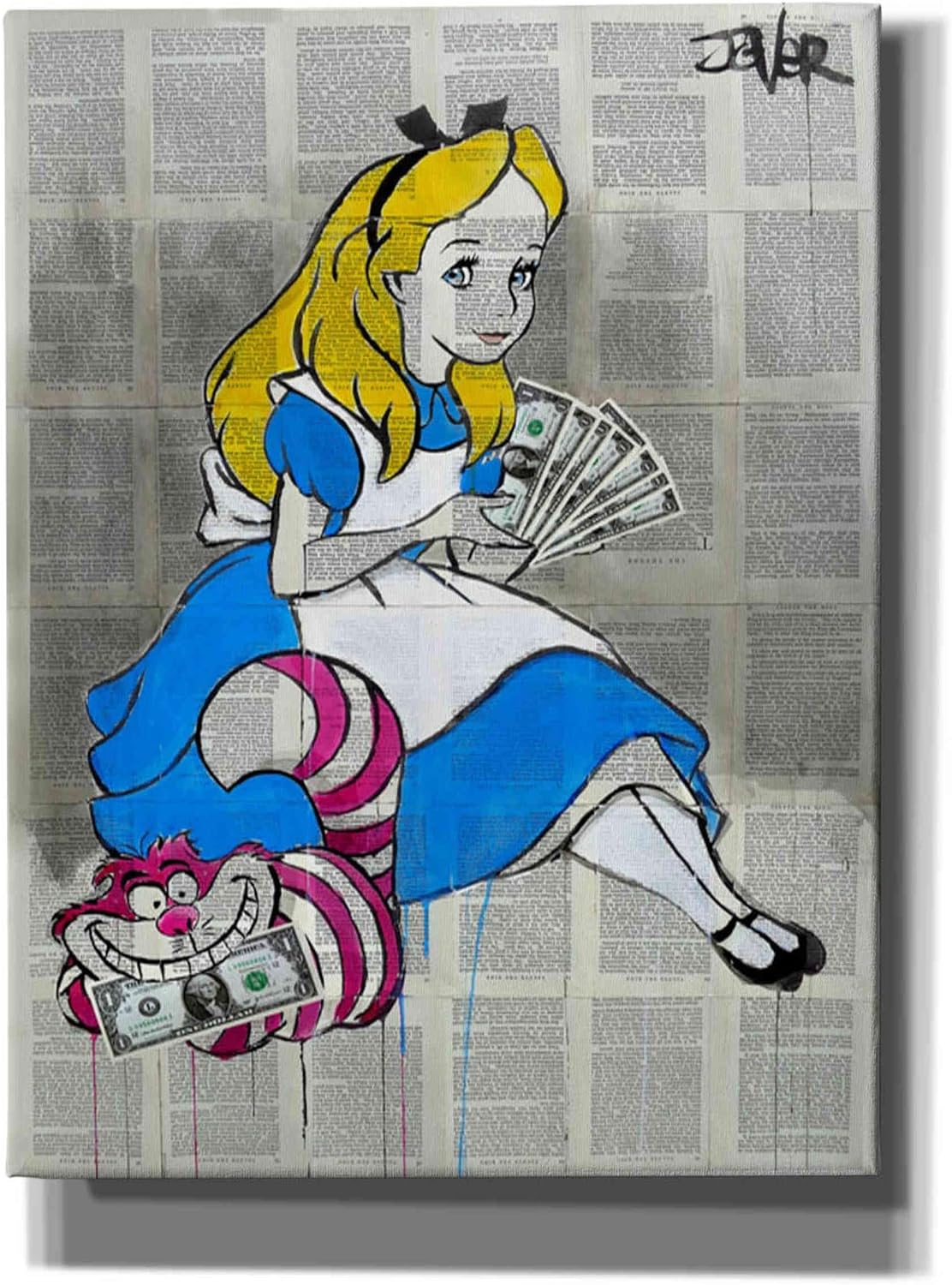 Epic Graffiti 'Alice In Moneyland' by Loui Jover, Canvas Wall Art, 12"x16"