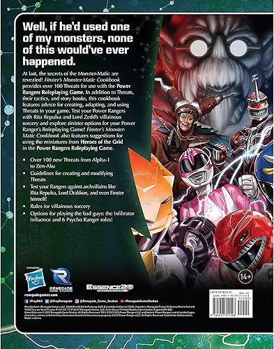 Miniatura 2 de Renegade Game Studios: Power Rangers RPG Finster's Monster-Matic Cookbook Sourcebook - Libro de tapa dura, juego de rol, crea más de 100 amenazas, a
