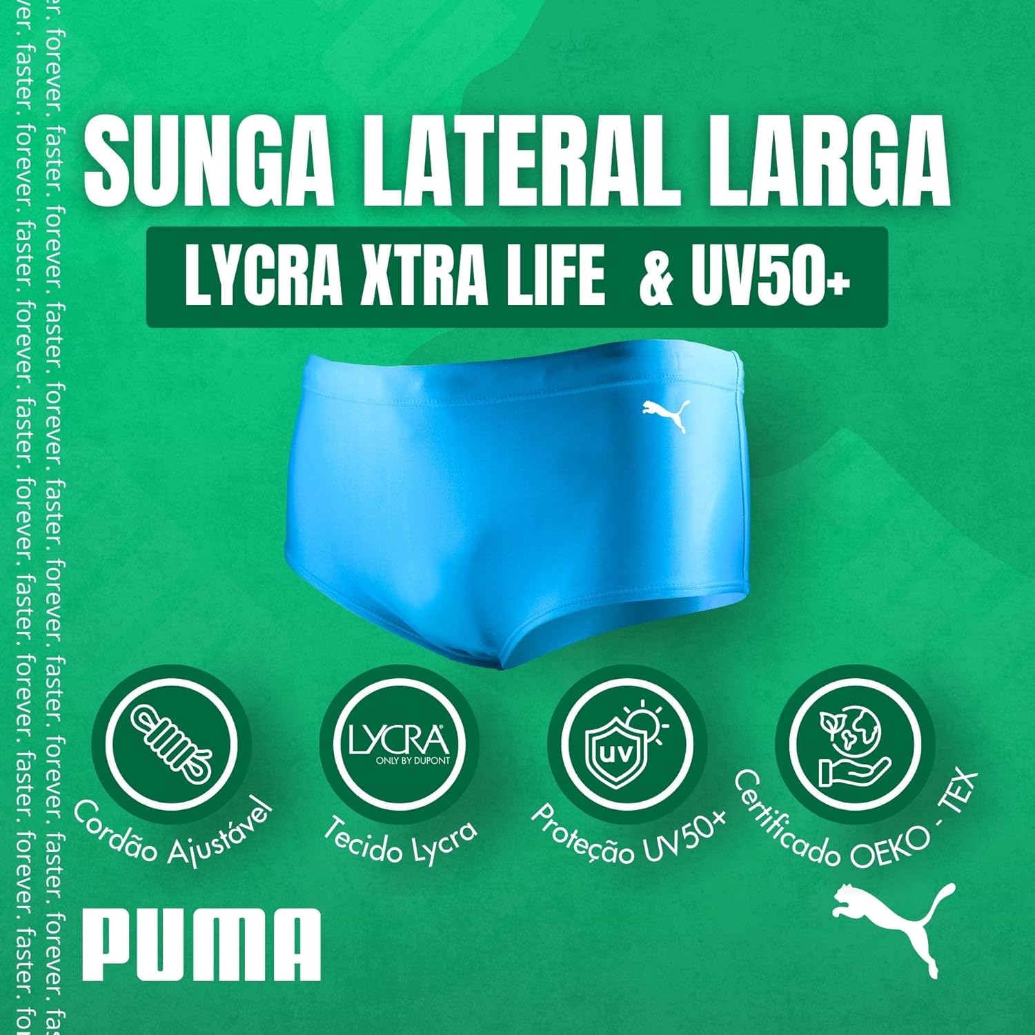 Sunga Puma Lateral Larga UV50+ Cordão Ajustável Xtra Life Piscina Praia Masculino Adulto em promoção! Veja a oferta e mais achadinhos de Moda praia 2 Hoje é o melhor dia para comprar Sunga Puma Lateral Larga UV50+ Cordão Ajustável Xtra Life Piscina Praia Masculino Adulto com aquele preço maroto! Promoção! Aproveite a oferta! 2