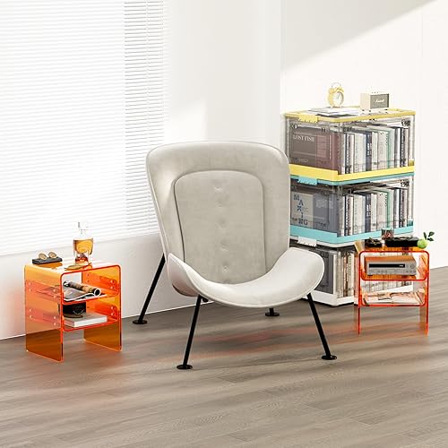 Miniatura 4 de Mesita de noche de acrílico transparente de 3 niveles, elegante almacenamiento de noche con diseño duradero, perfecta para dormitorios, salas de