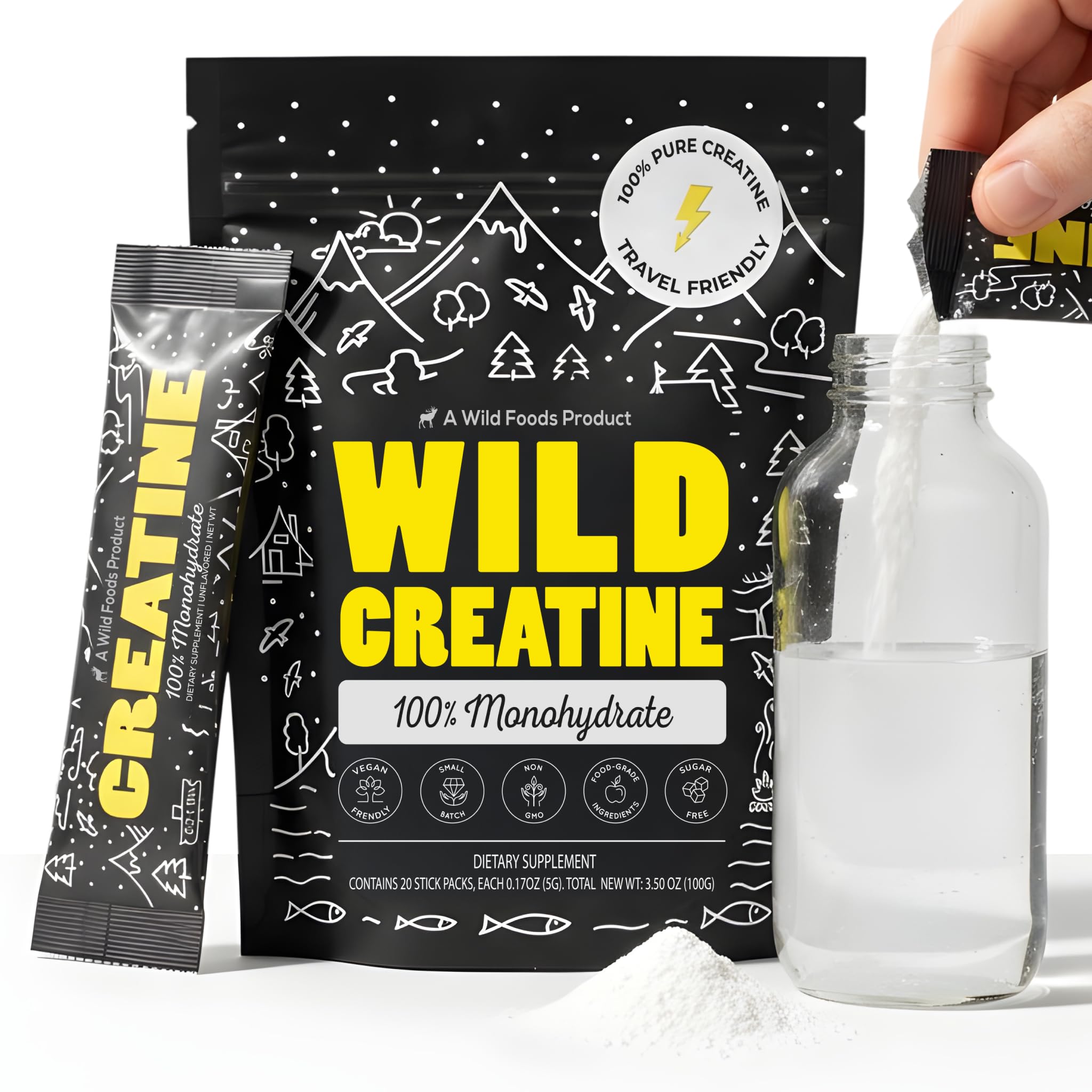 Amazon.com: Wild Foods 100% Creatine Monohydrate Powder Packets
