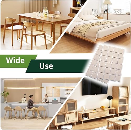 Vista 81 de Almohadillas de fieltro para muebles de madera dura, 68 unidades, almohadillas de muebles, protectores de suelo para pisos de madera dura