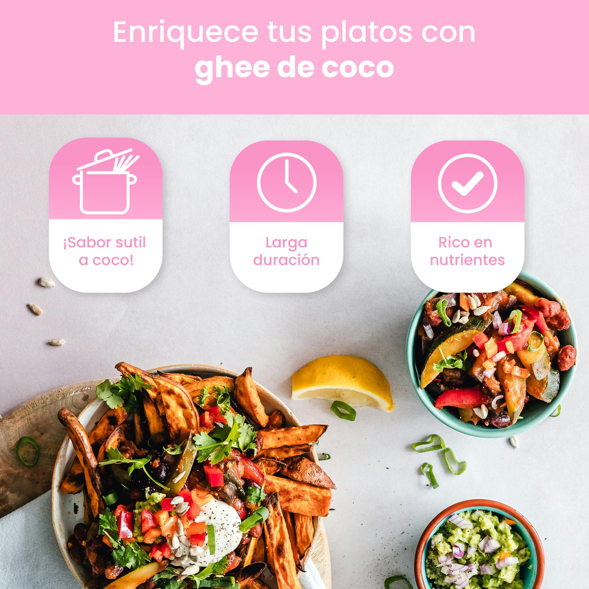 Ghee Easy Bio Ghee y Coco Mezcla 500g - 50% Ghee y 50% Aceite de Coco Extra Virgen - 100% Orgánico y Biológico - Sin Lactosa y Sin Gluten