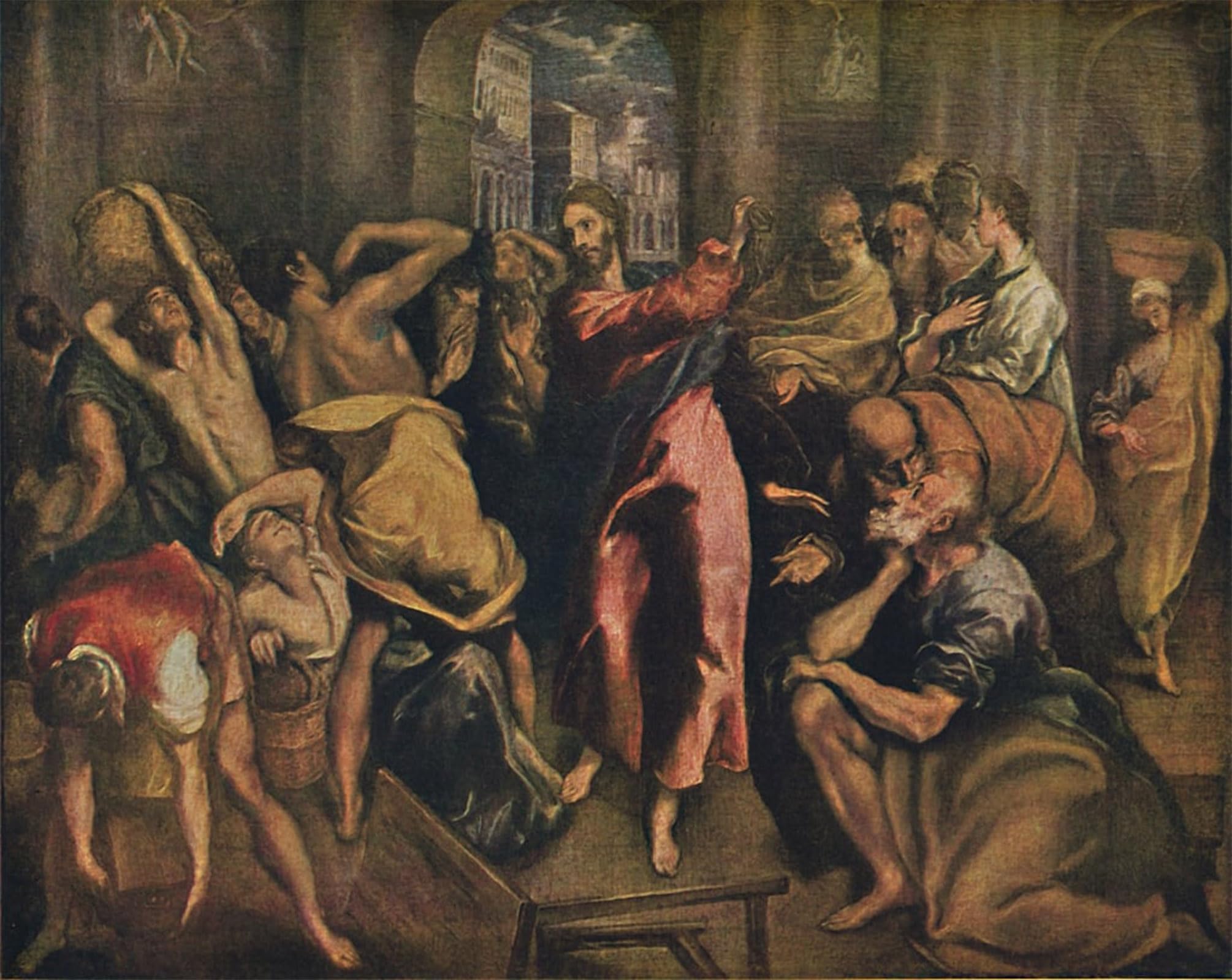 POSTERIIk Vintage Print Pop Art Landscape Artwork the Cleansing of the Temple Christ Cleansing the Temple by El Greco Art Prints for Office Home Decor 60x90cm