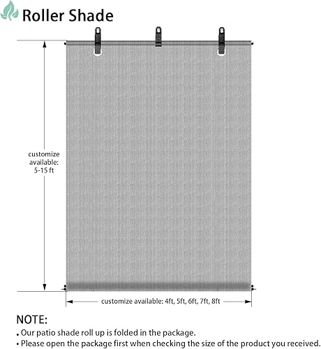Miniatura 3 de Persianas enrollables para patio y exteriores, para usar al aire libre, en la terraza, porche, balcón o patio trasero, 6 pies de ancho x 6 pies de