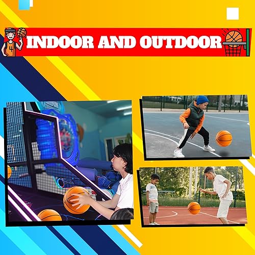 Miniatura 12 de Bedwina Mini Basketballs - (2 or 4 Pack) - Rubber 7 Inch, Size 3 - Mini Hoop Outdoor Basketball Set for Small Hoops Indoor & Outdoor Pool Parties -