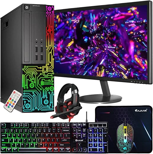 Dell OptiPlex i7 Desktop PC Bundle with Monitor & RGB Gear
