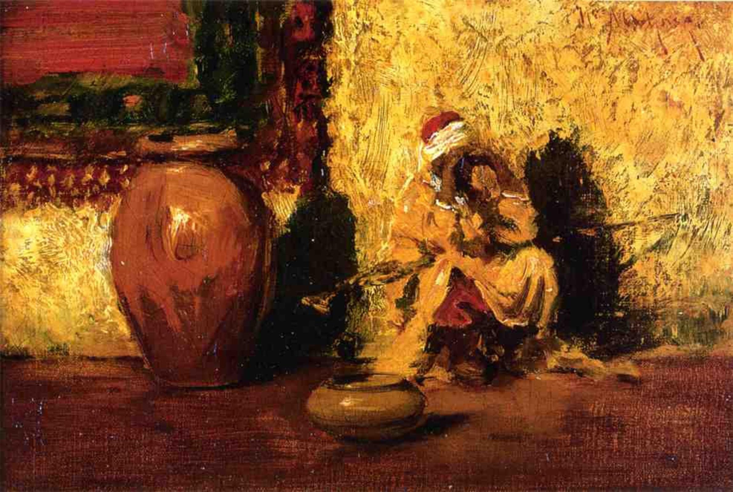 POSTERIIk Famous Modern Artwork Art Mural Seated Figure by William Merritt Oil Paintings Pictures for Home Decor 60x90cm