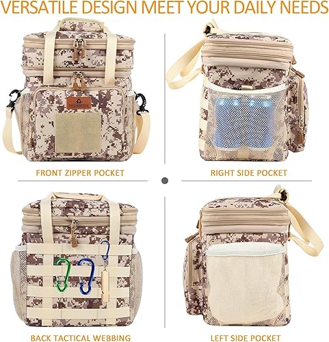 Miniatura 3 de HSHRISH Lonchera táctica, gran bolsa de almuerzo con aislamiento expandible, impermeable, duradera, para hombres, mujeres, adultos, trabajo,