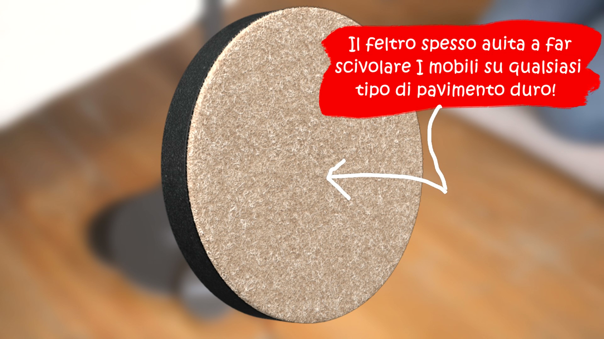 Scivoli In Feltro Per Mobili X-PROTECTOR - 8 Pezzi Ø 9 Cm, Per Superfici Dure, Riutilizzabili - Foto 2