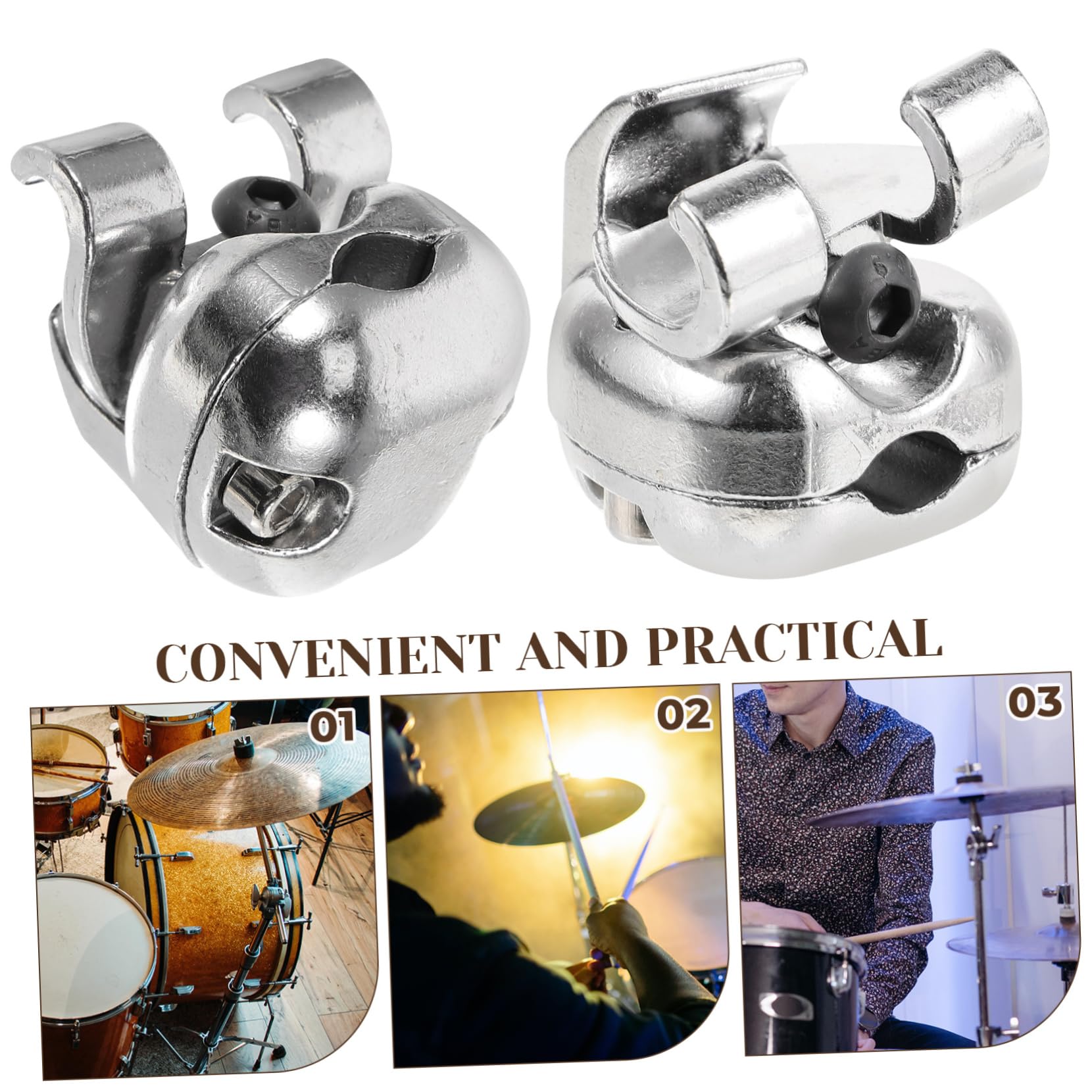 Abrazadera Multiusos para Batería de Metal Plata, Soporte | Músicos, Repuesto de Clip Dañado, Pieza Portátil para Montaje y Fijación de Brazo en Rack