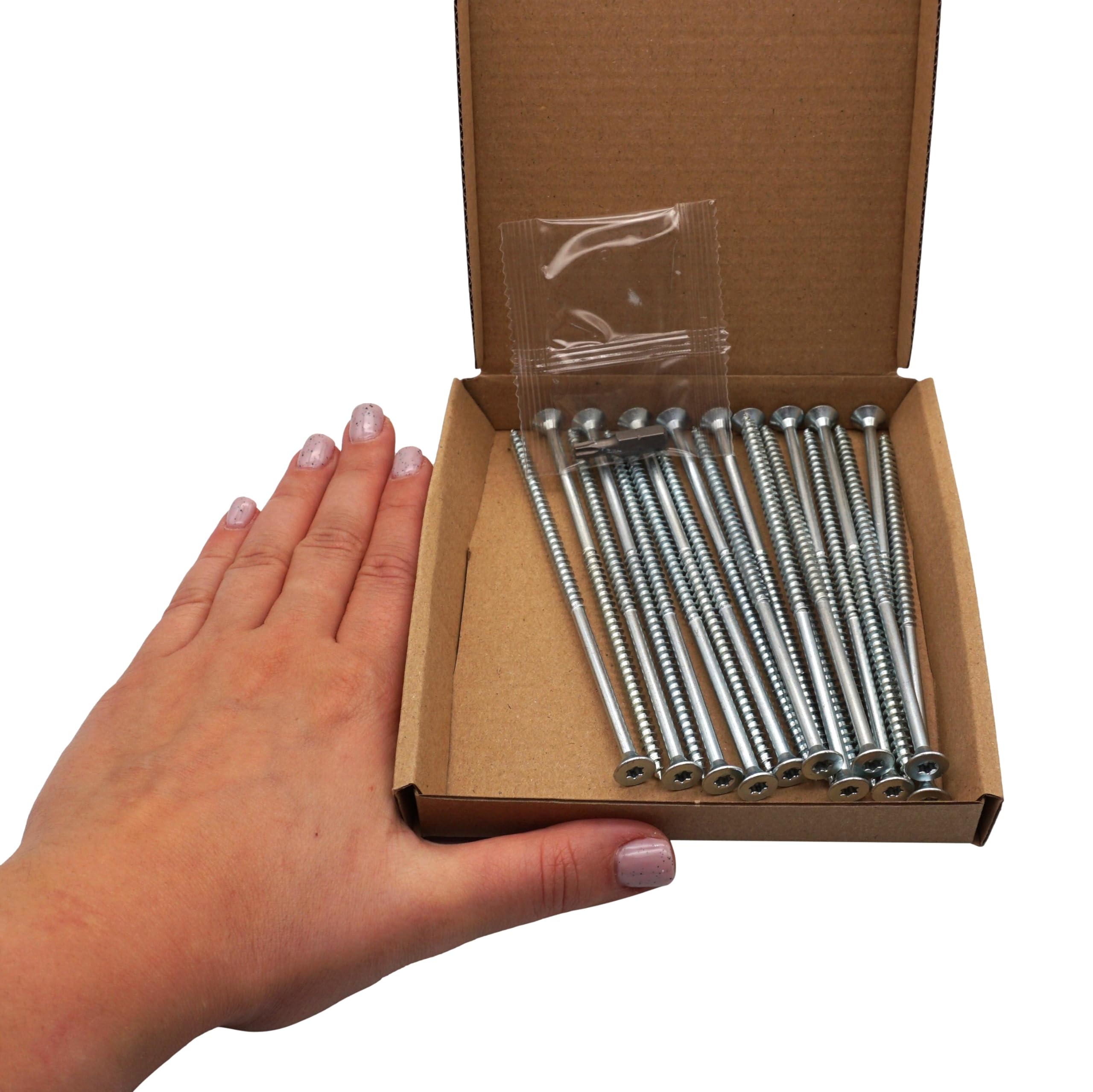 SKIR'CO (20 pcs) Zinc Plated Steel Wood Screws 5.0 x 120 mm, Torx Countersunk Head Screws, Chipboard Screws, Partially Threaded - Image 4
