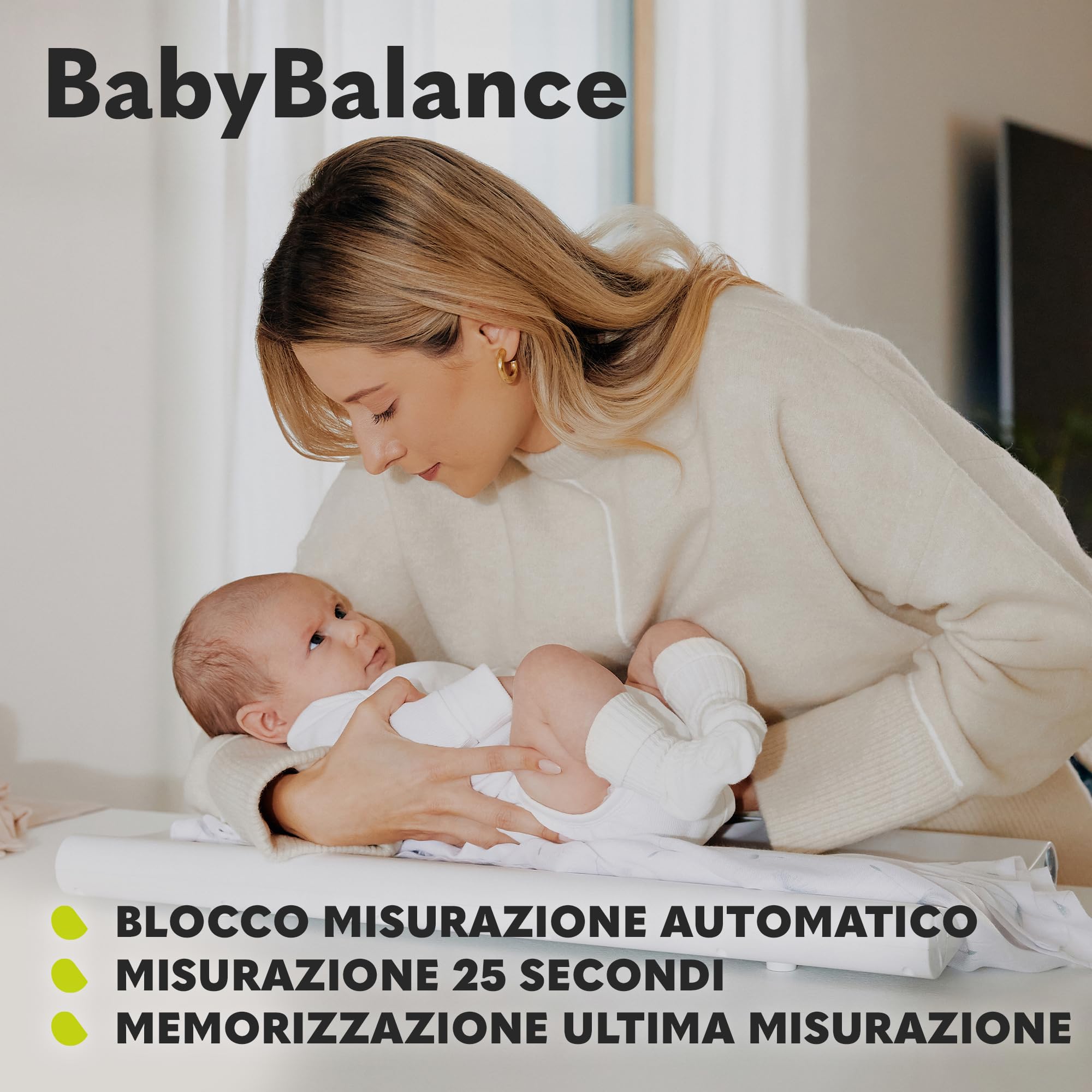 LIONELO BABYBALANCE bilancia elettronica per neonati, bilancia pesa neonati fino a 20kg, ampio display, funzione di tara, memorizzazione dell'ultima misurazione, pesatura precisa con incrementi di 5 g