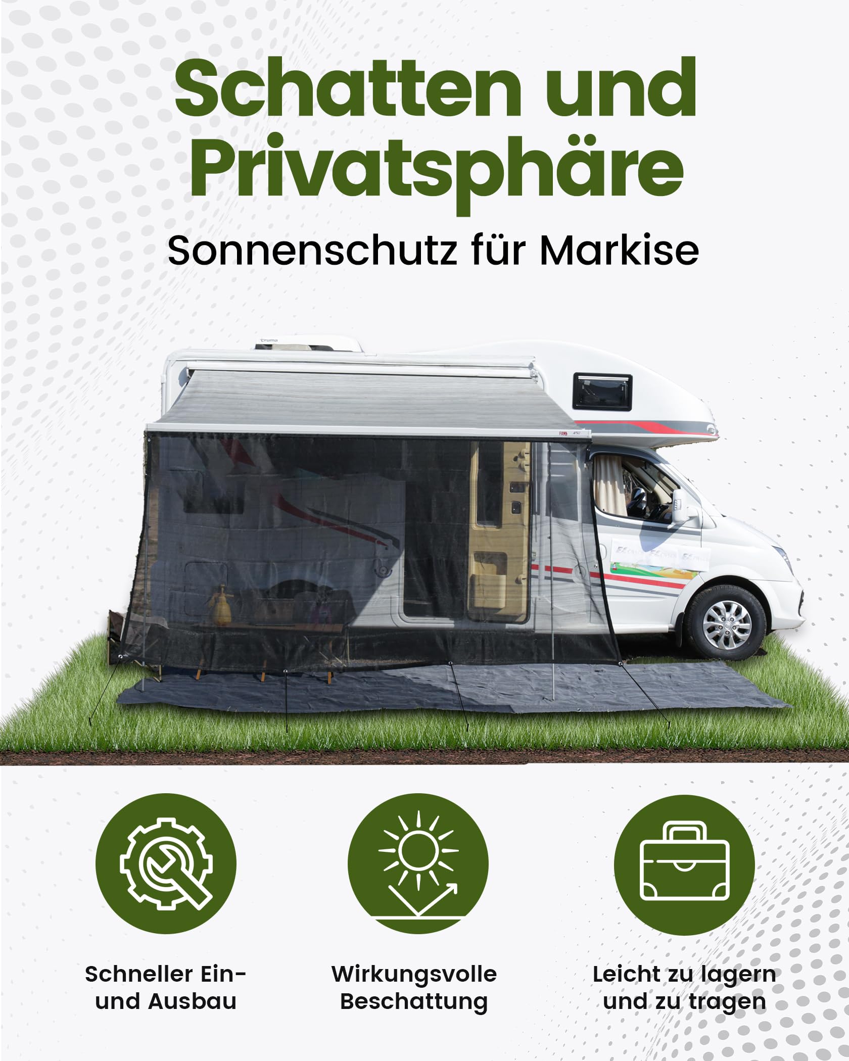 View Blocker zonwering, 3,4 x 2,1 m, luifel, inkijkbescherming