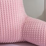 A Nice Night Reading Pillow Bed Wedge Large Adult Children Backrest with Arms Back Support for Sitting Up in Bed/Couch for Lounging Bedrest,Waffle Stereoscopic Design,Pink
