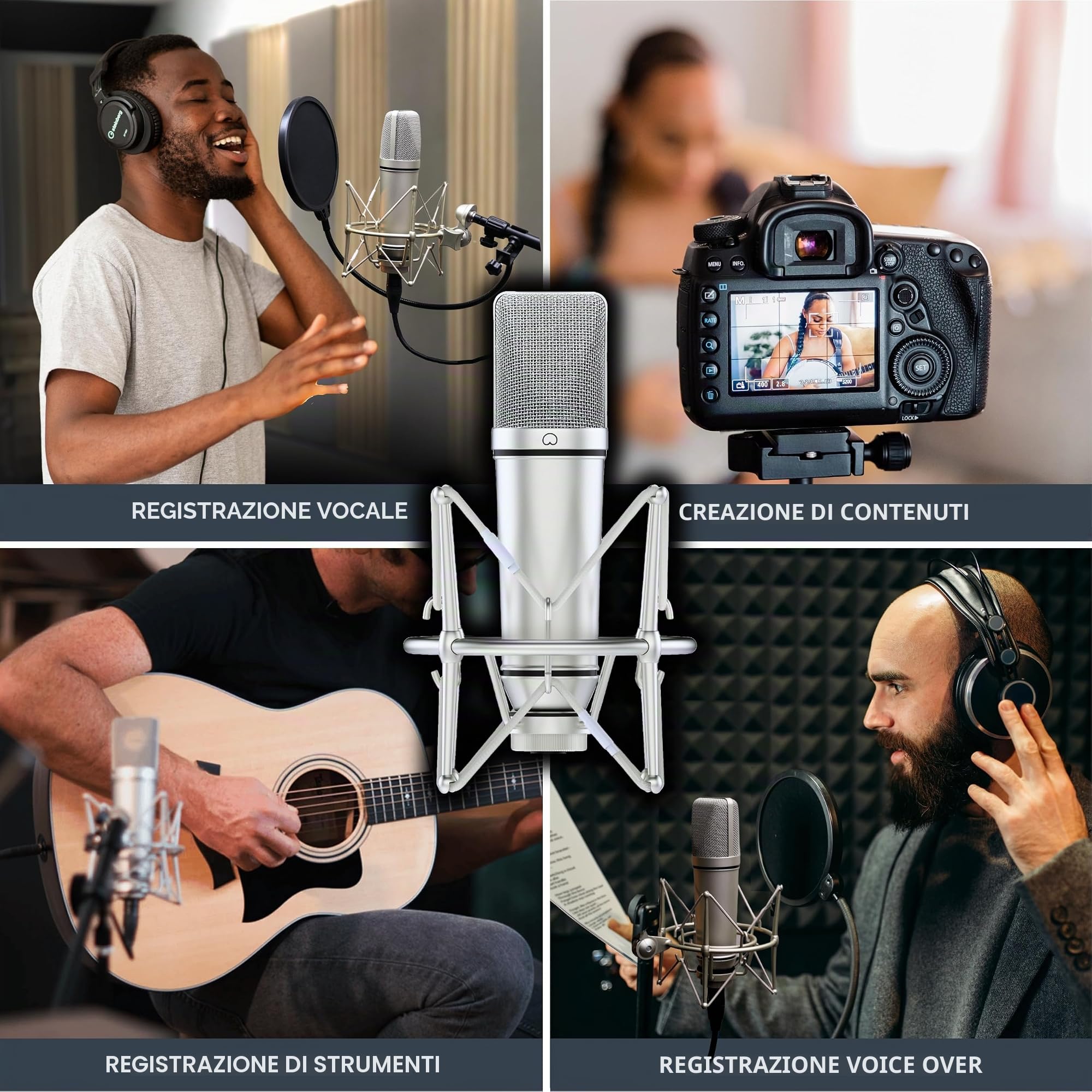 MA-87 Microfono a condensatore da studio – Perfetto per una registrazione vocale di qualità a basso budget