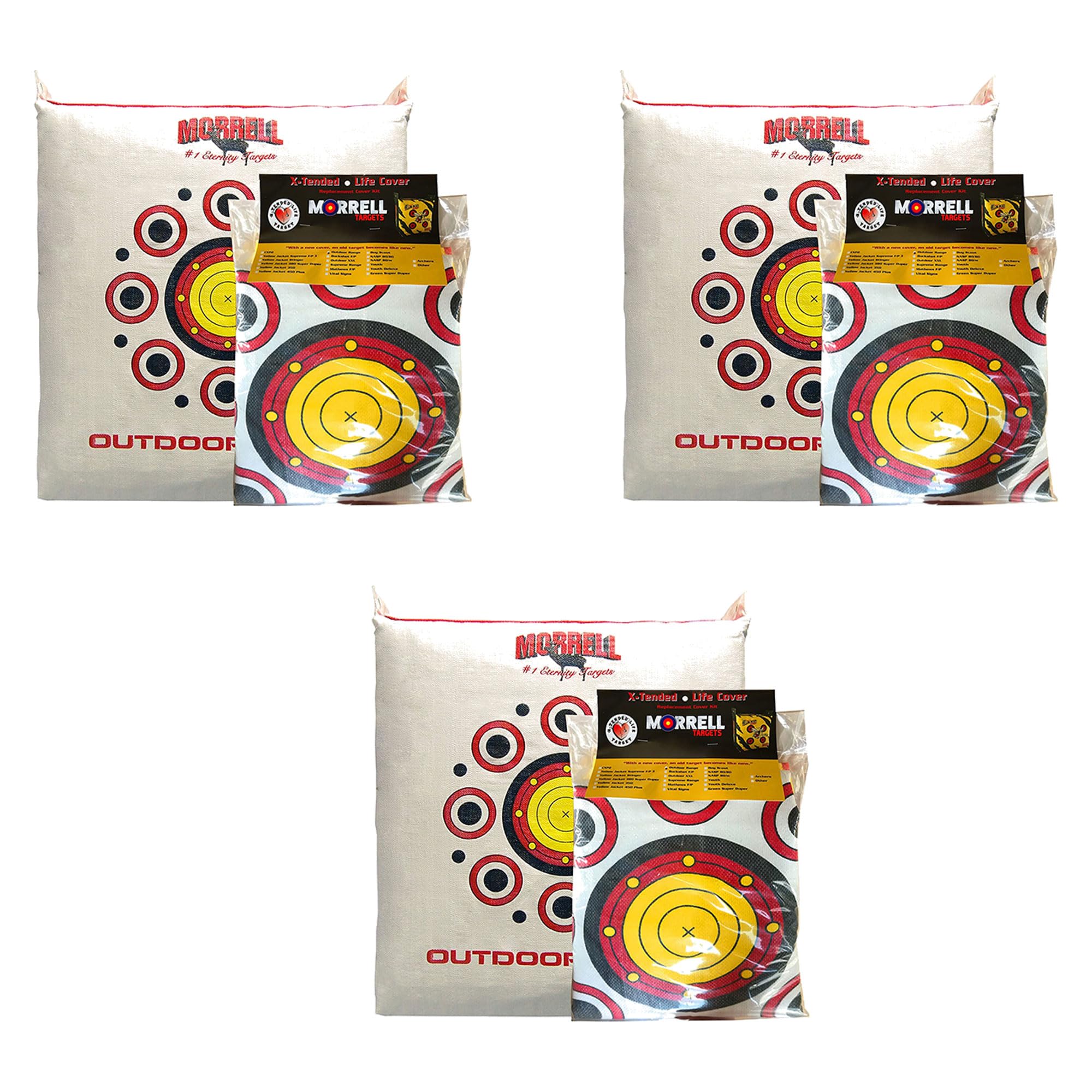 Morrell Weatherproof Range Archery Bag Target Replacement Field Point Cover with 2 Shooting Sides and Over 50 Shooting Spots, White, 3 Pack