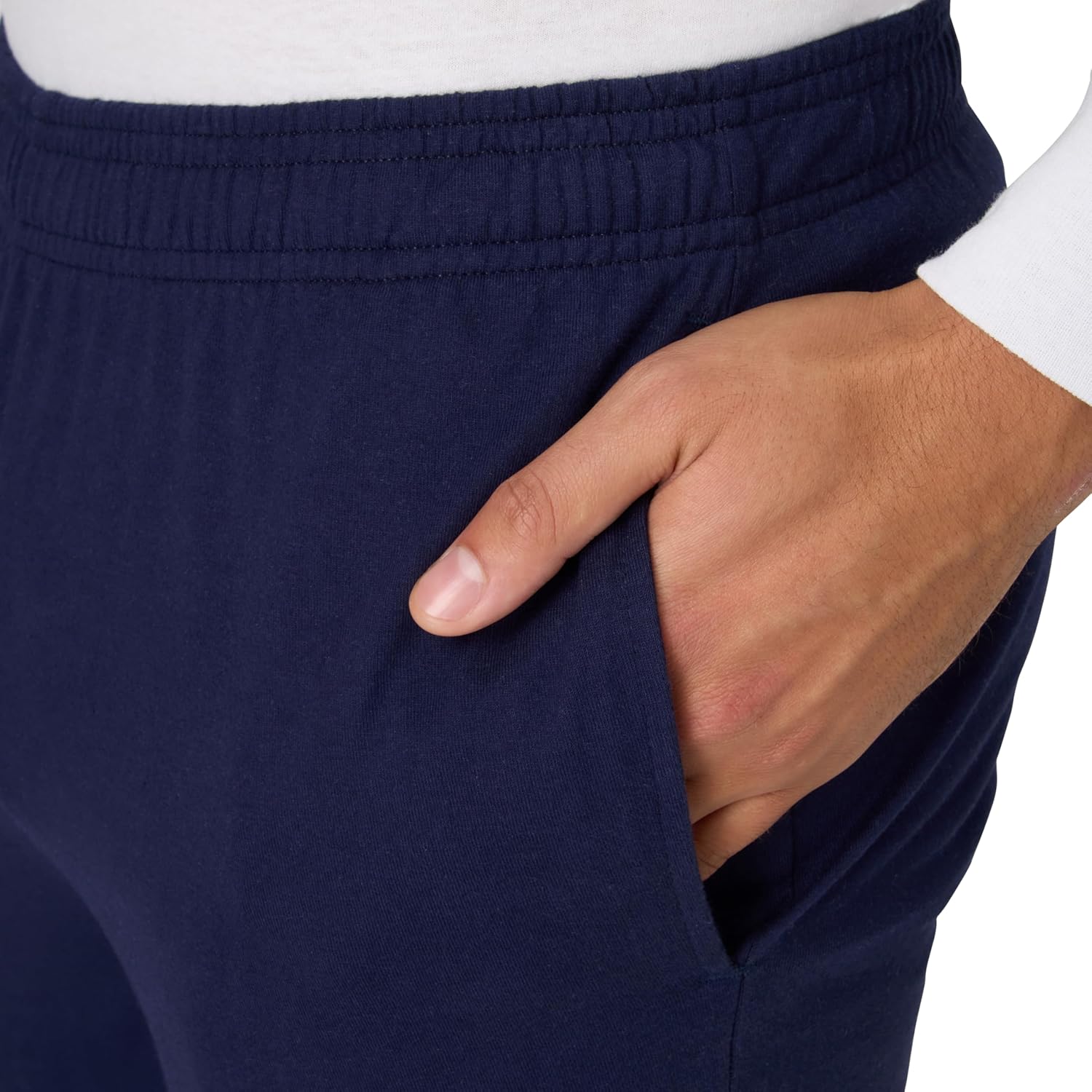 Hanes Men's Cotton Jersey Jogger, Knit Sweatpants with Pockets, Jogger, Cinched Cuff and Straight Leg - Image 3