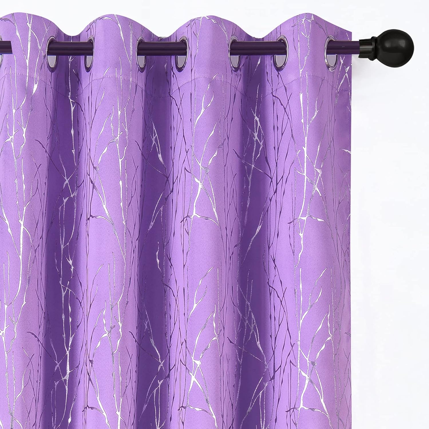 Tony's collection Lavender Curtains 84 Inches Long, Shells