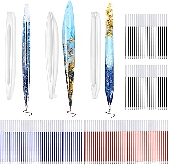 3 Pieces Pen Resin Mold, Epoxy Resin Molds with 120 Pieces Ink Pen Refills,Ballpoint Pen Silicone Molds Resin Casting Molds for DIY Resin Crafts Making and Student Gift
