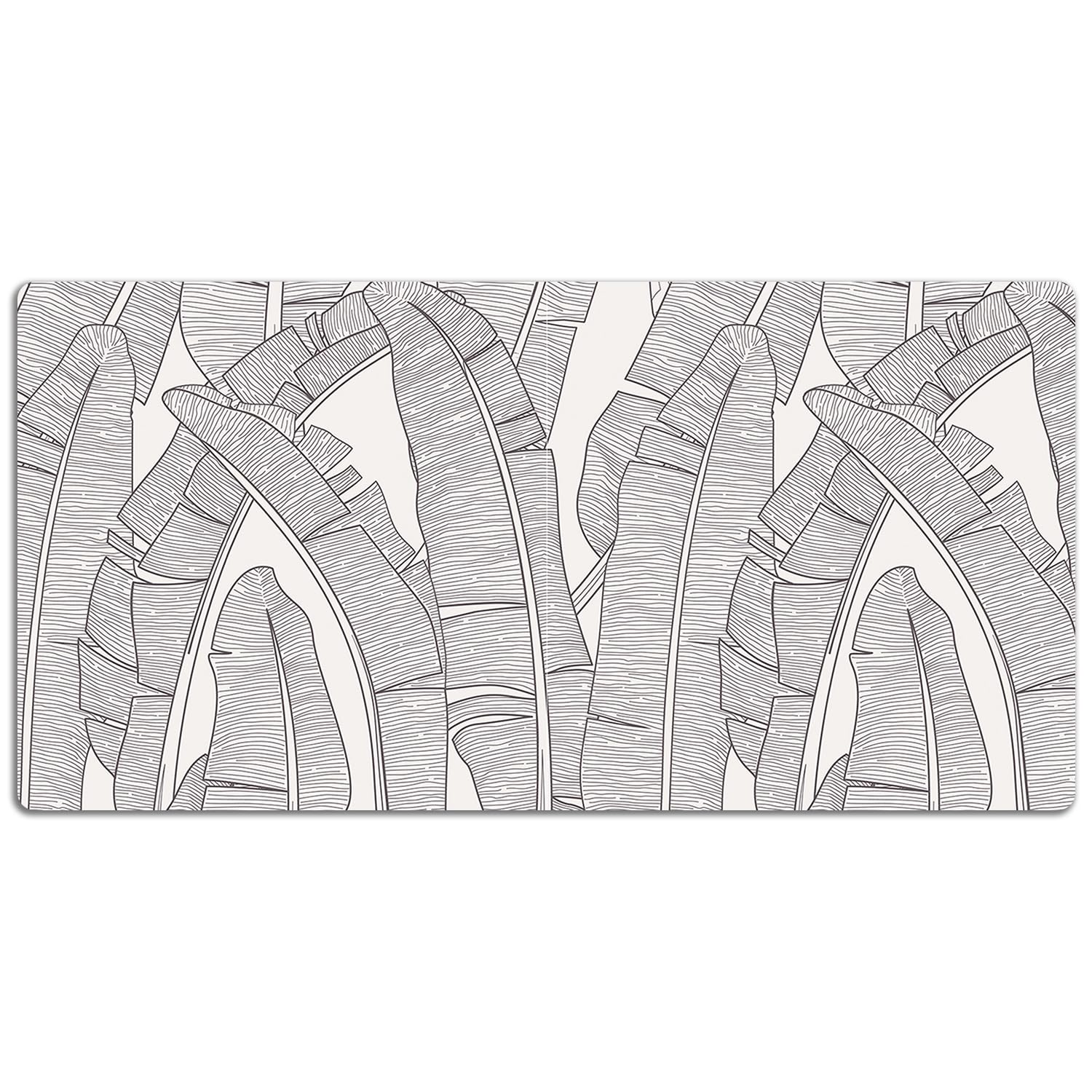 Sottomano da Scrivania 120x60 cm Facile da Pulire Antiscivolo Superficie Protettiva Protezione e Decorazione in Vinile PVC per Ufficio e Casa Impermeabile - Foglie di banano