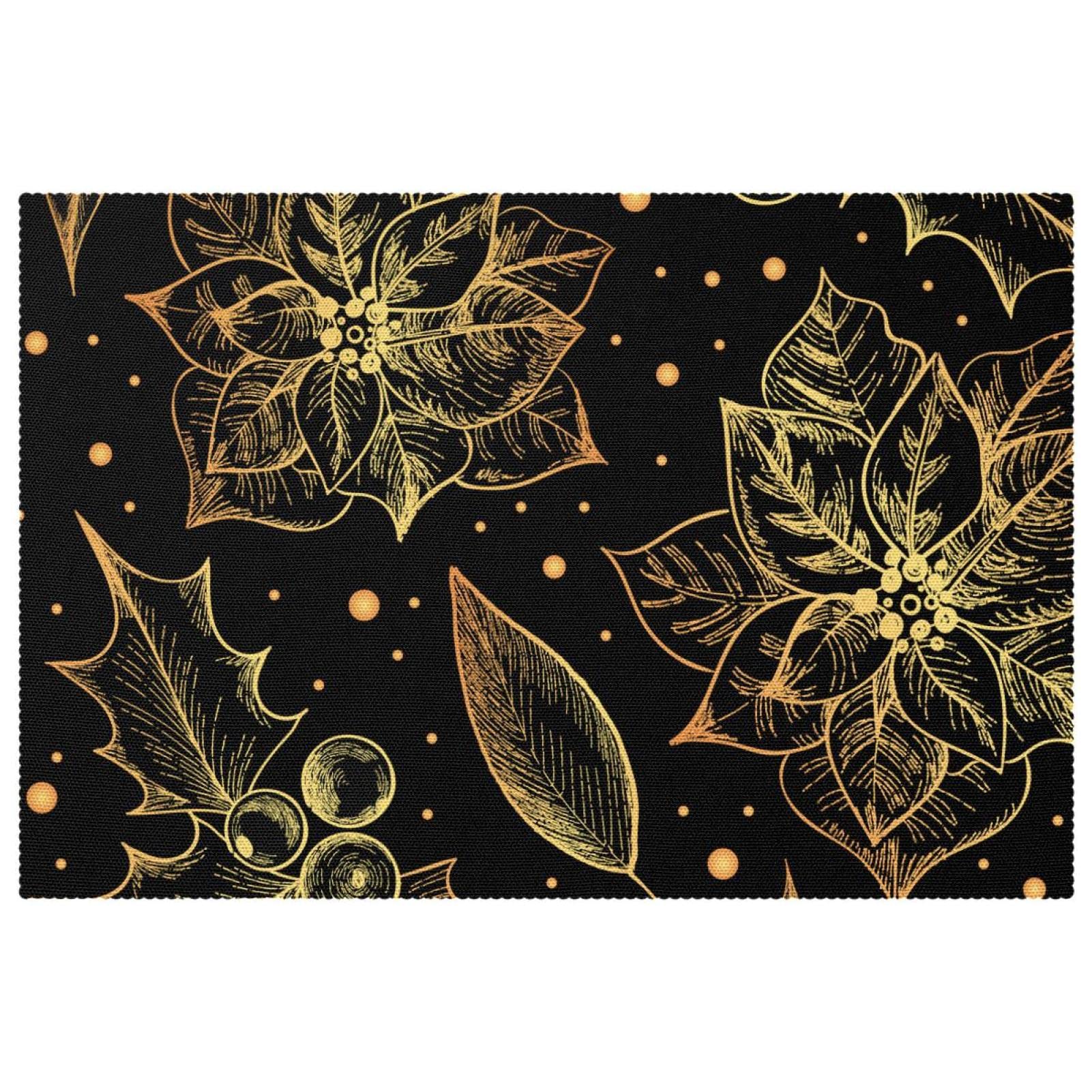 Sets de table de Noël antidérapants 30x45cm Golden Berry pour salle à manger